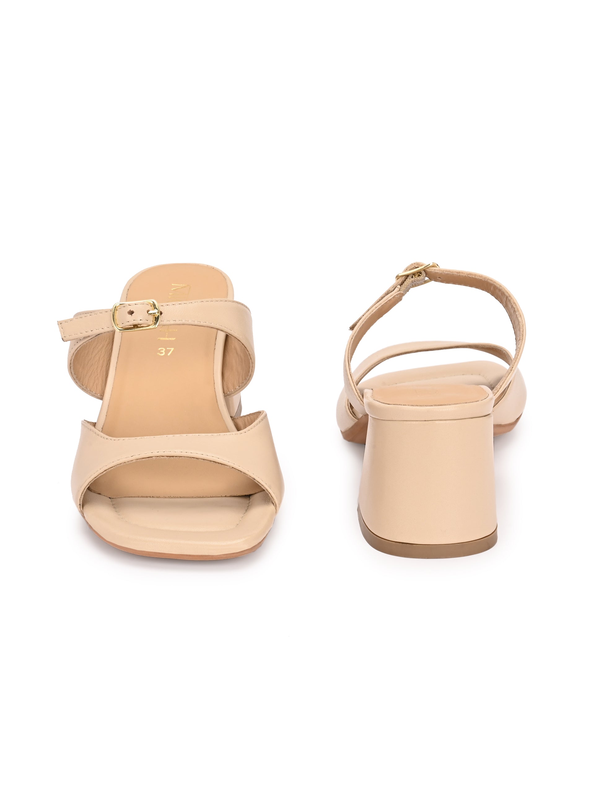 ROXY Premium Leather Slip on Block Heels