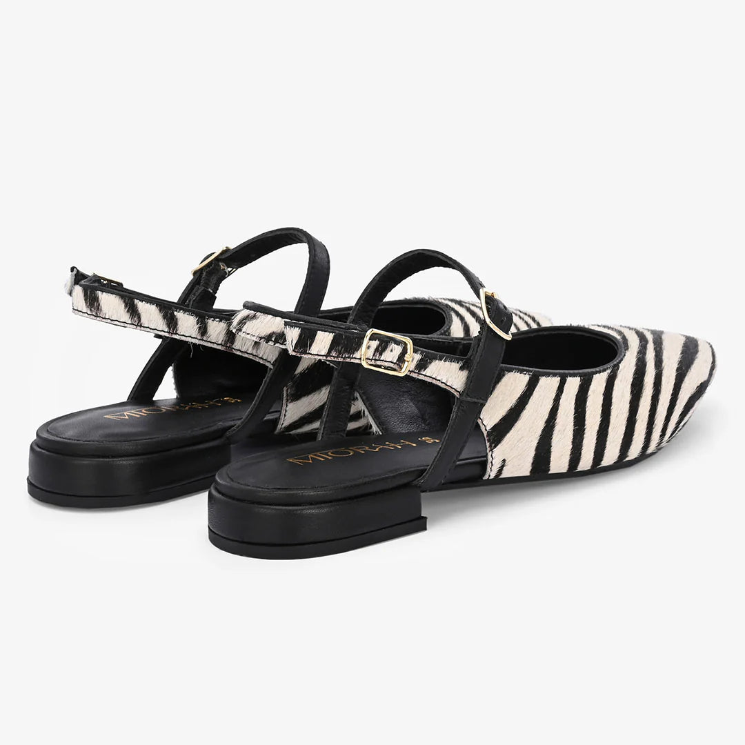 AVIRA Premium Leather Sling Back Flat Mid Heel Ballerinas