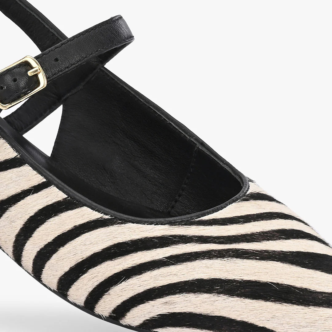 AVIRA Premium Leather Sling Back Flat Mid Heel Ballerinas