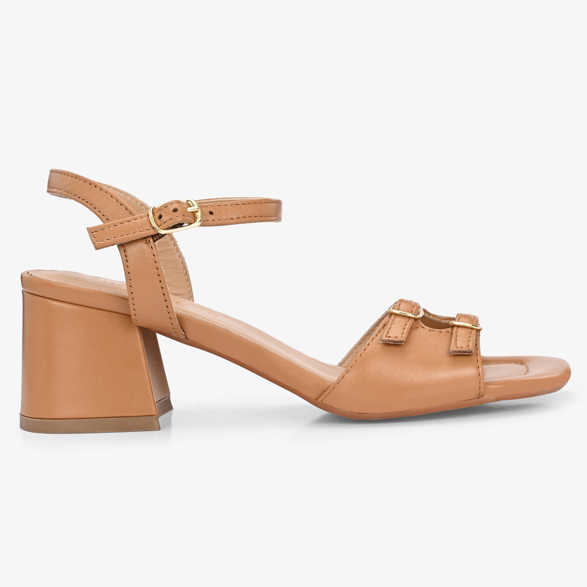 ROSELLE Premium Leather Block Heel Sandals