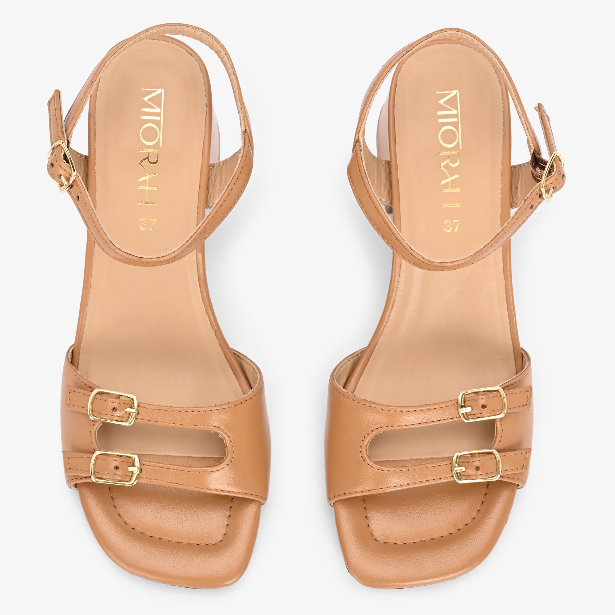ROSELLE Premium Leather Block Heel Sandals