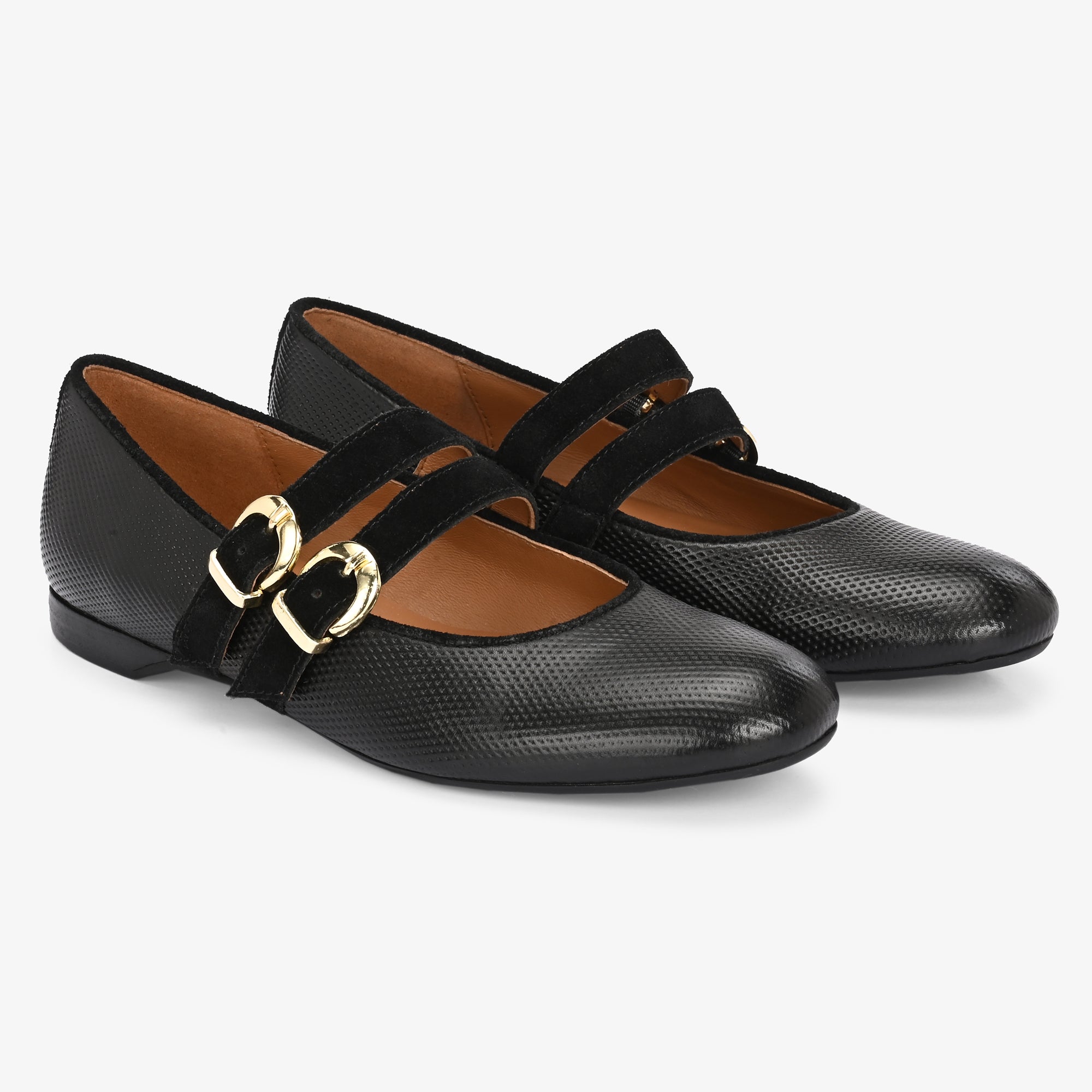 CALLIE Premium Leather Mary Jane  Strap Ballerinas