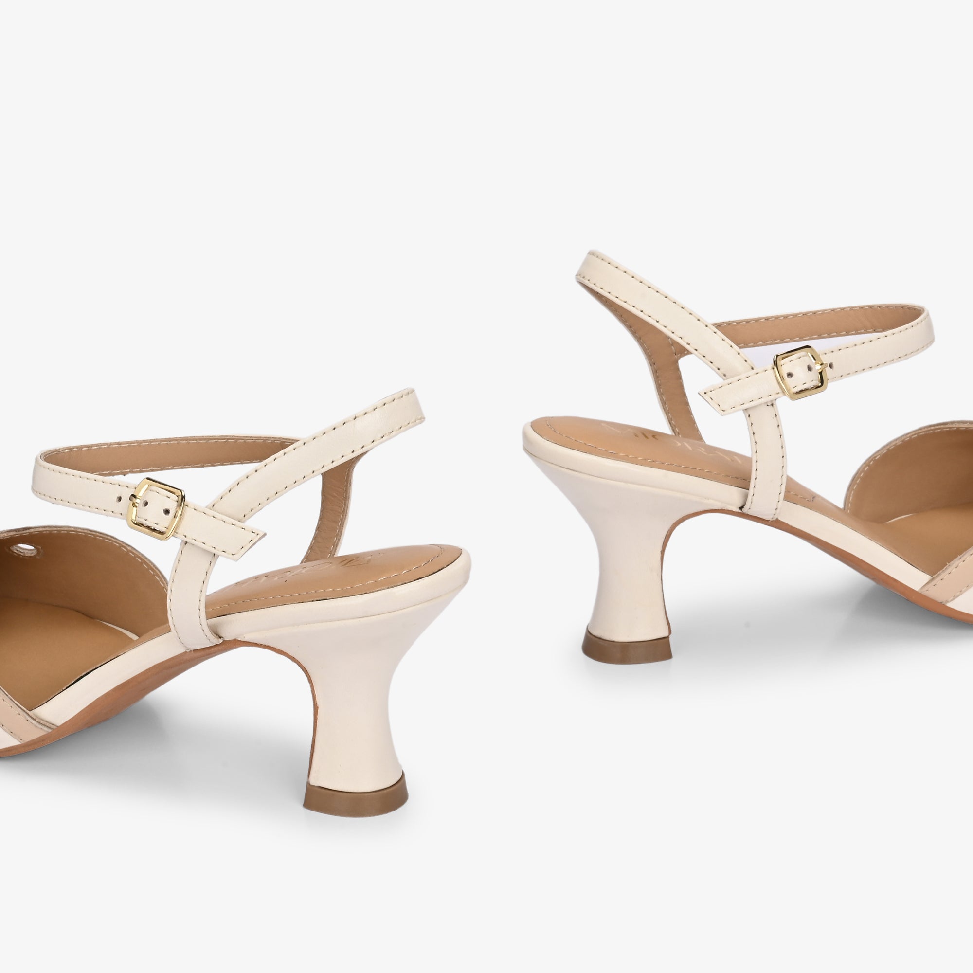 ELYSIA Premium Leather Ankle Strap Kitten Heels
