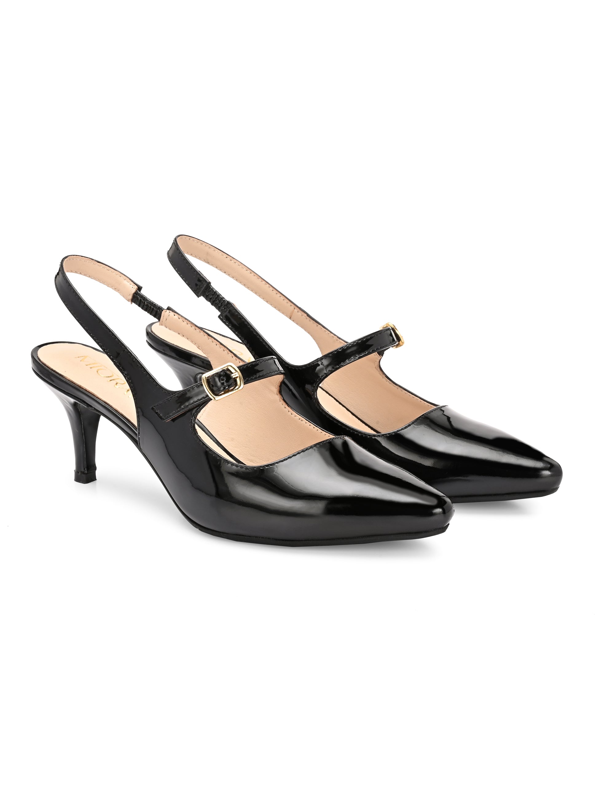 BRIZA Premium Leather Slingback Kitten Heels