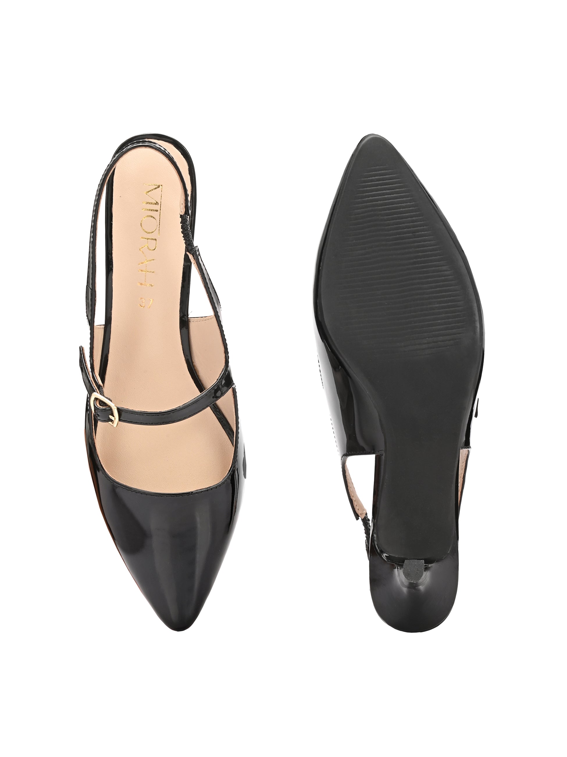 BRIZA Premium Leather Slingback Kitten Heels