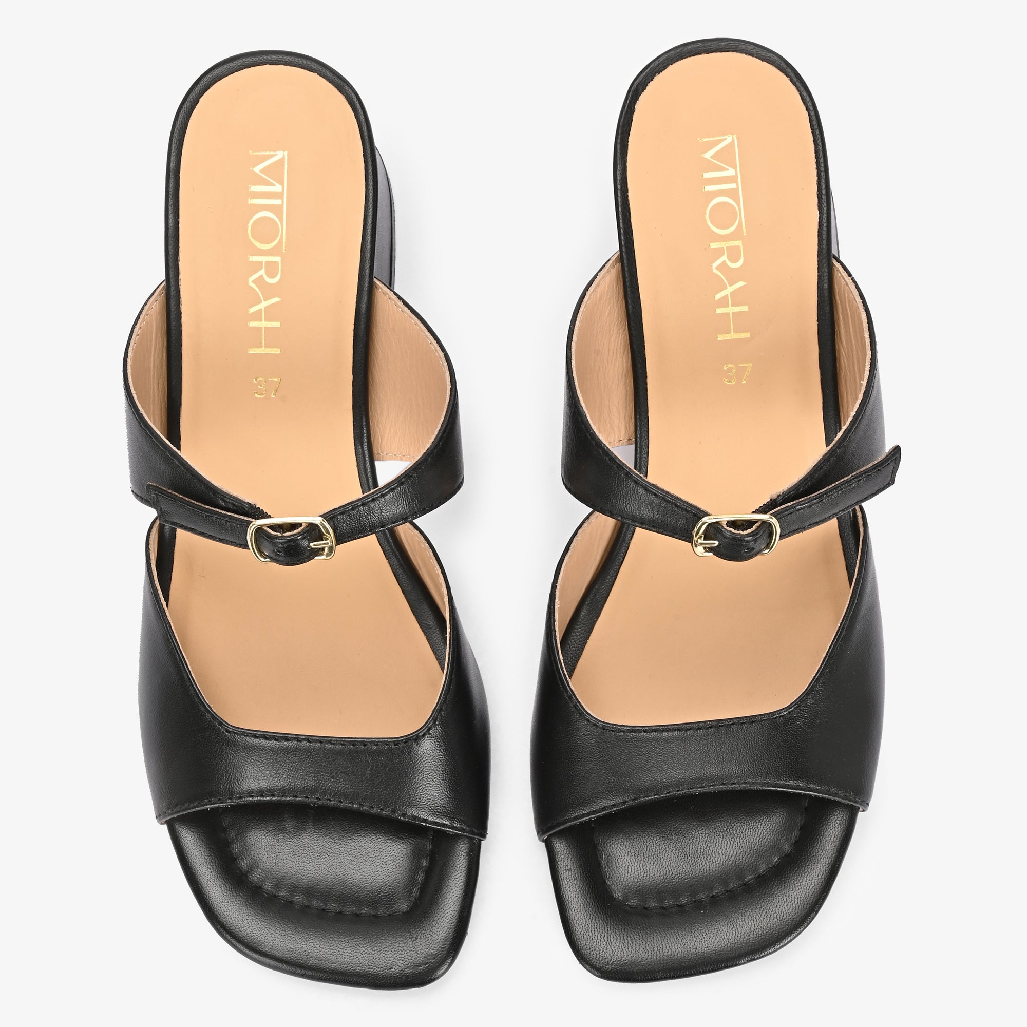 ROXY Premium Leather Slip on Block Heels