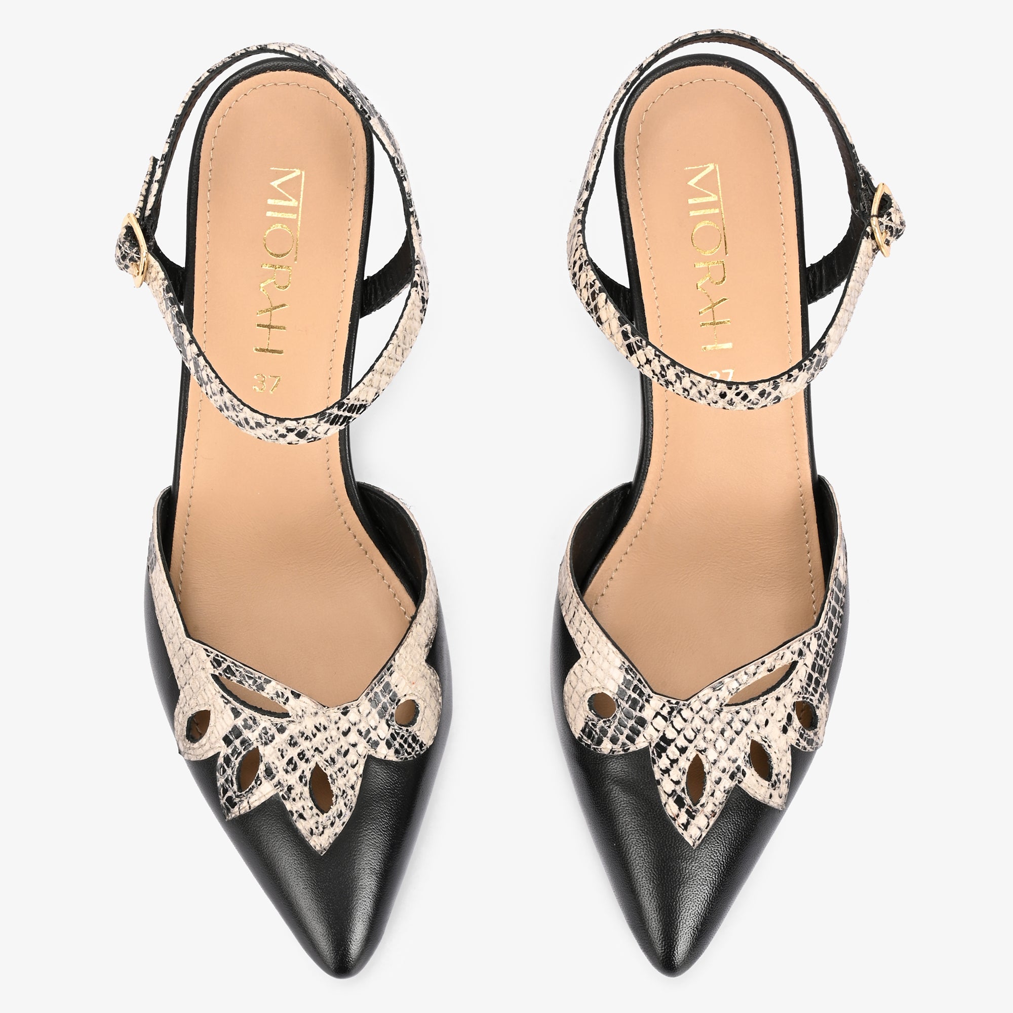 ELYSIA Premium Leather Ankle Strap Kitten Heels