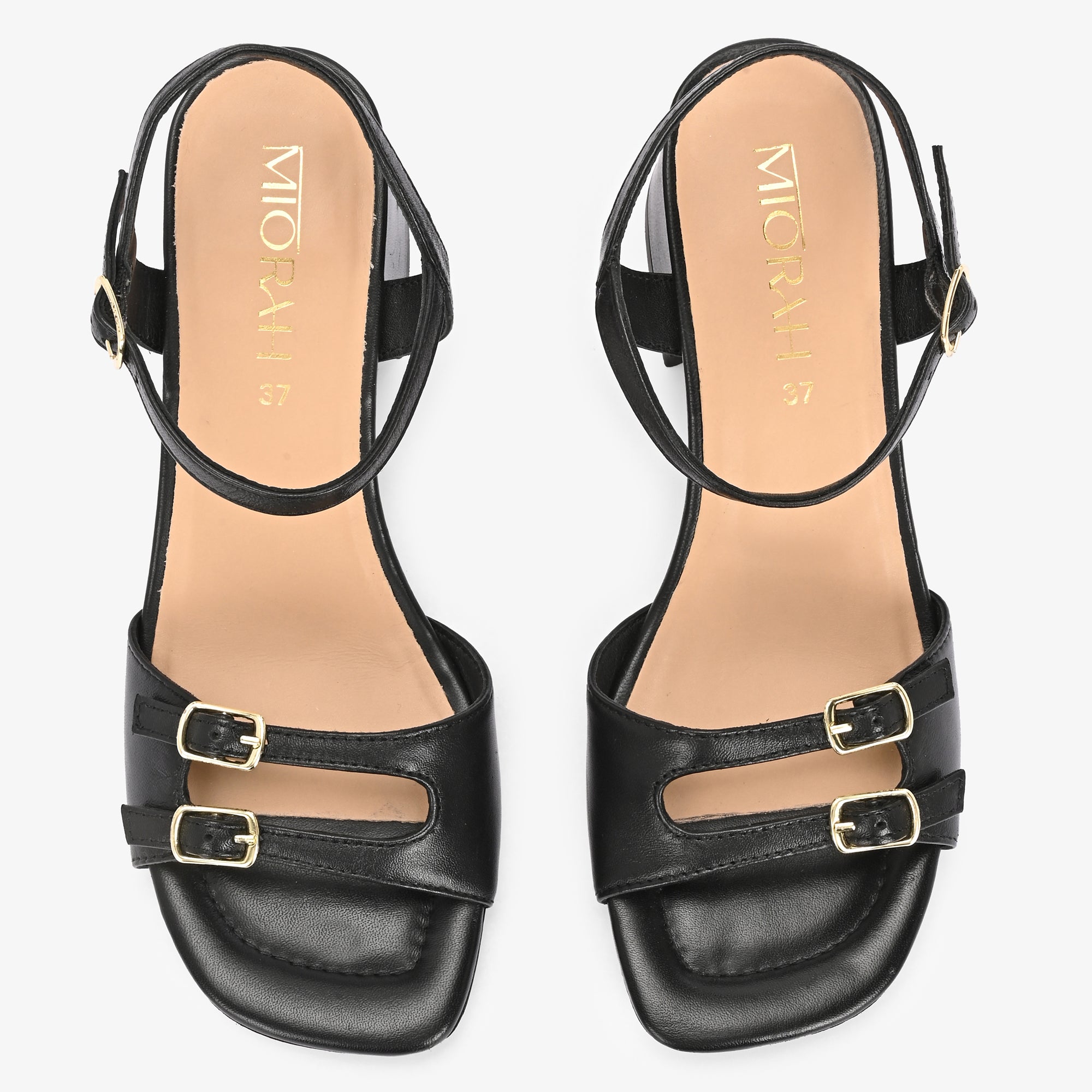 ROSELLE Premium Leather Block Heel Sandals