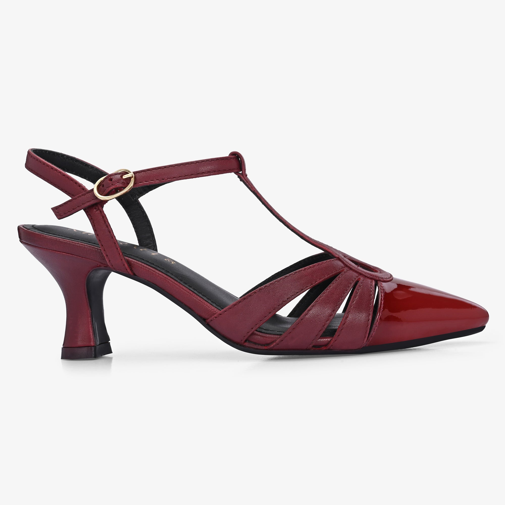 AMARA Premium Leather Ankle Strap Kitten Heels