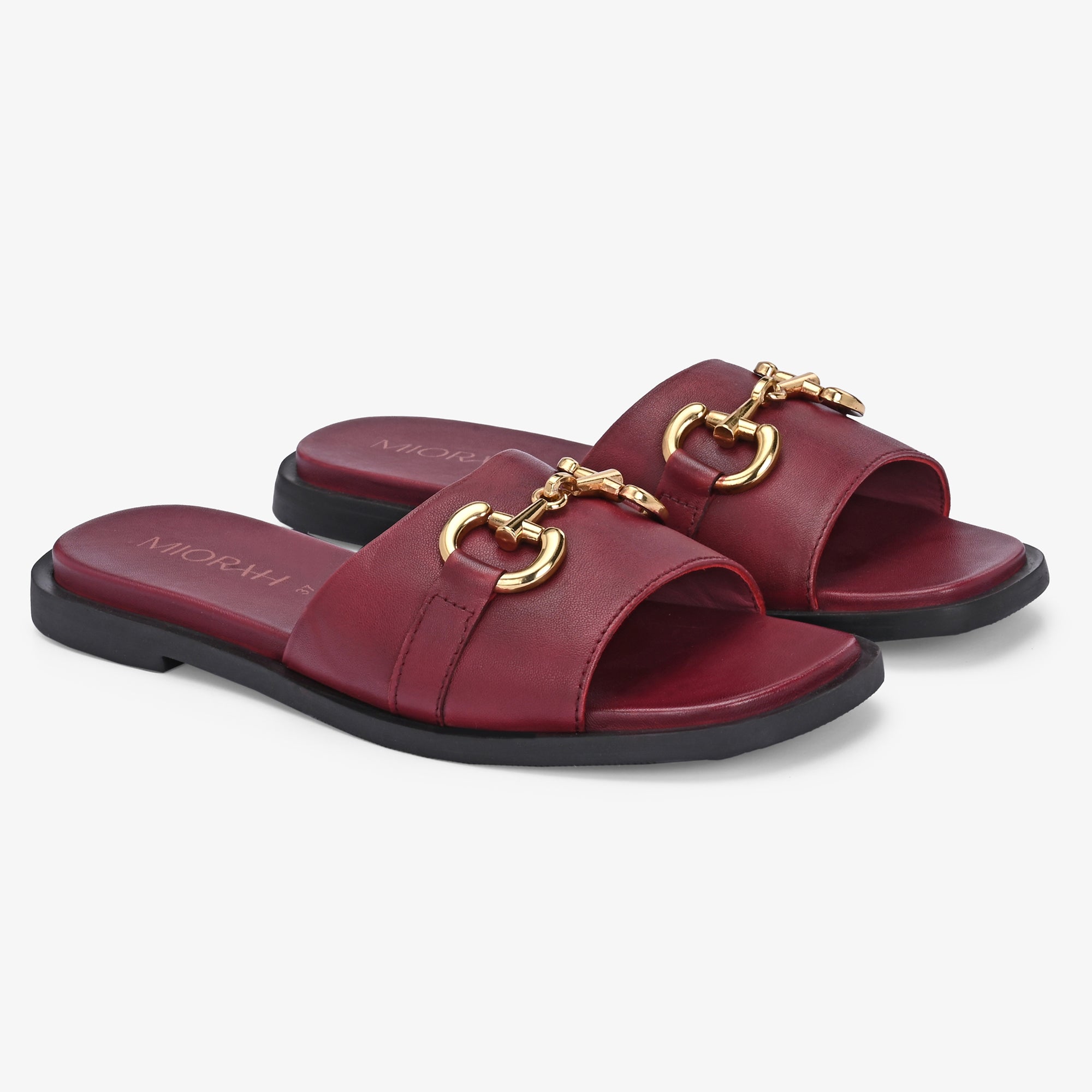 FLUTTER Premium Leather Neon Summer Sliders