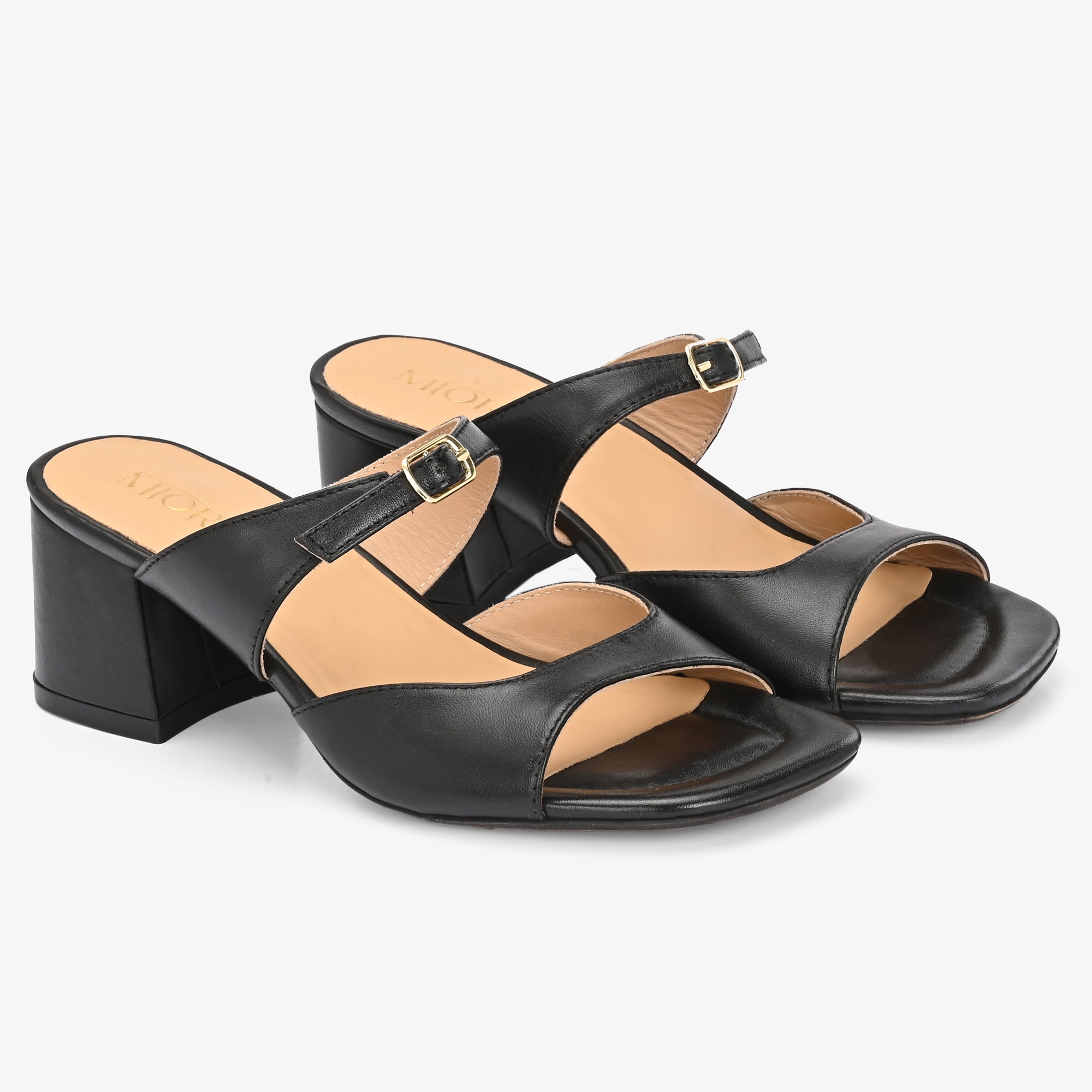 ROXY Premium Leather Slip on Block Heels