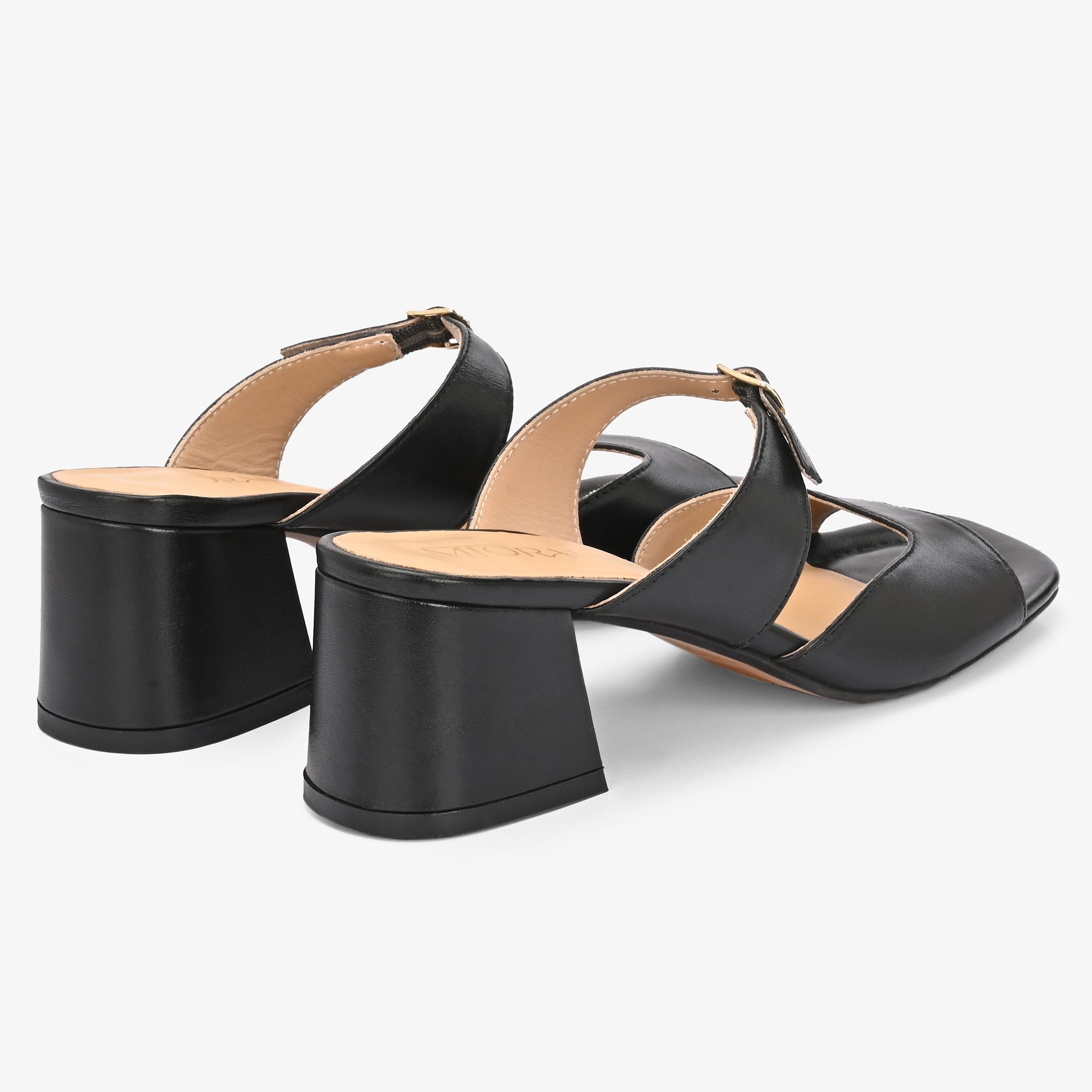 ROXY Premium Leather Slip on Block Heels
