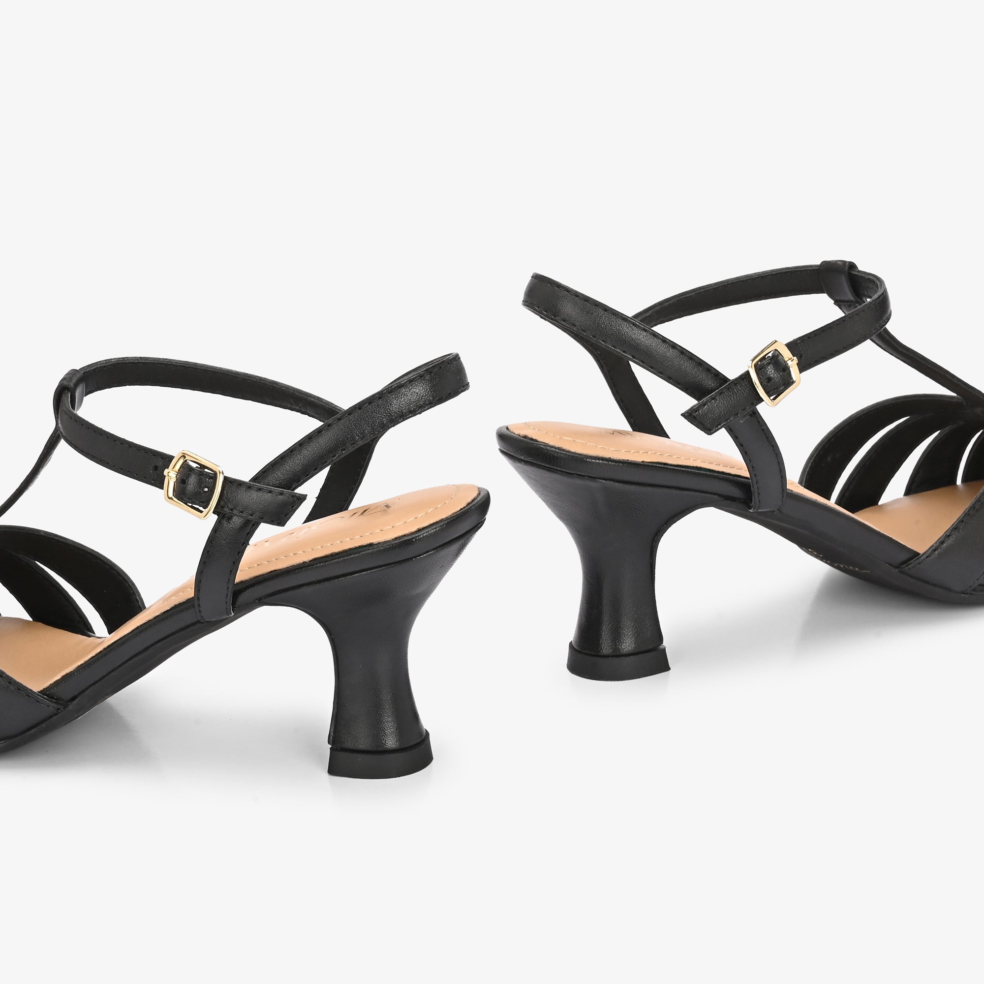 AMARA Premium Leather Ankle Strap Kitten Heels