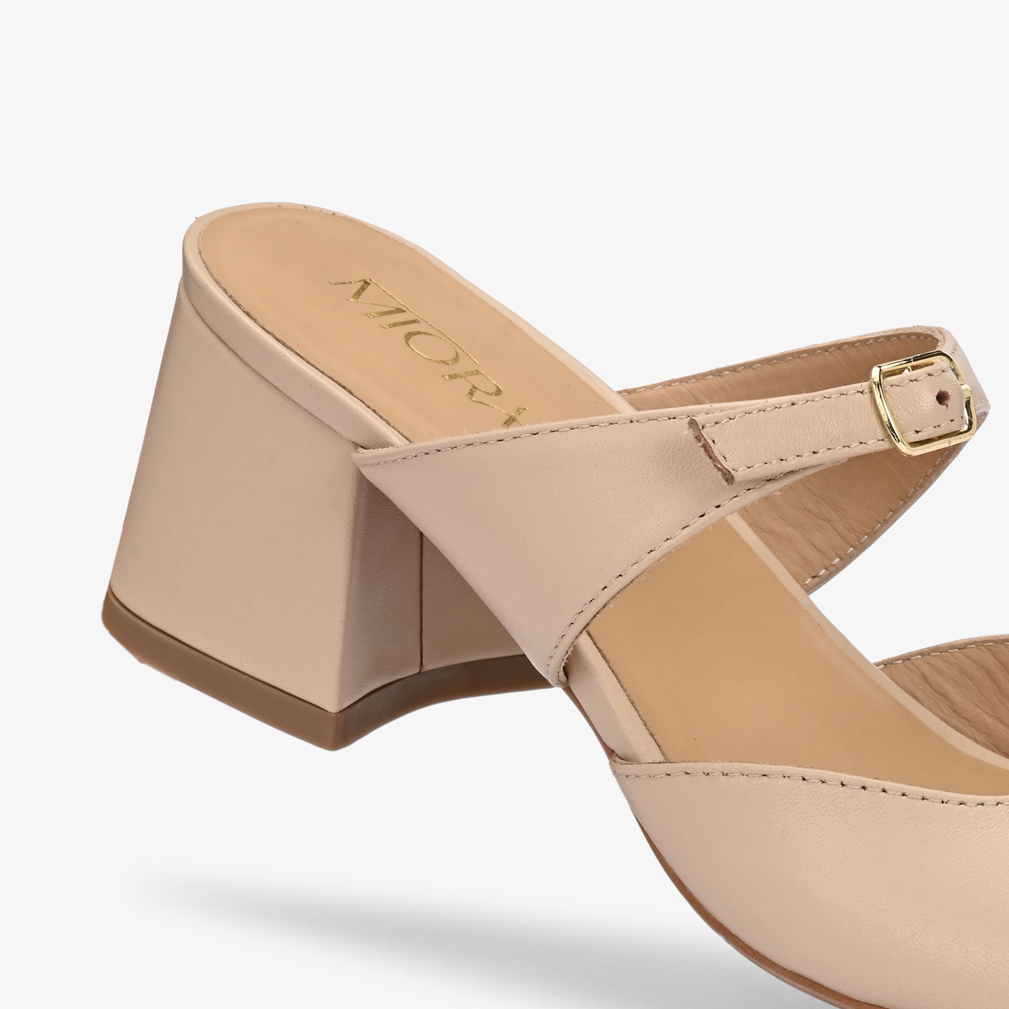 ROXY Premium Leather Slip on Block Heels