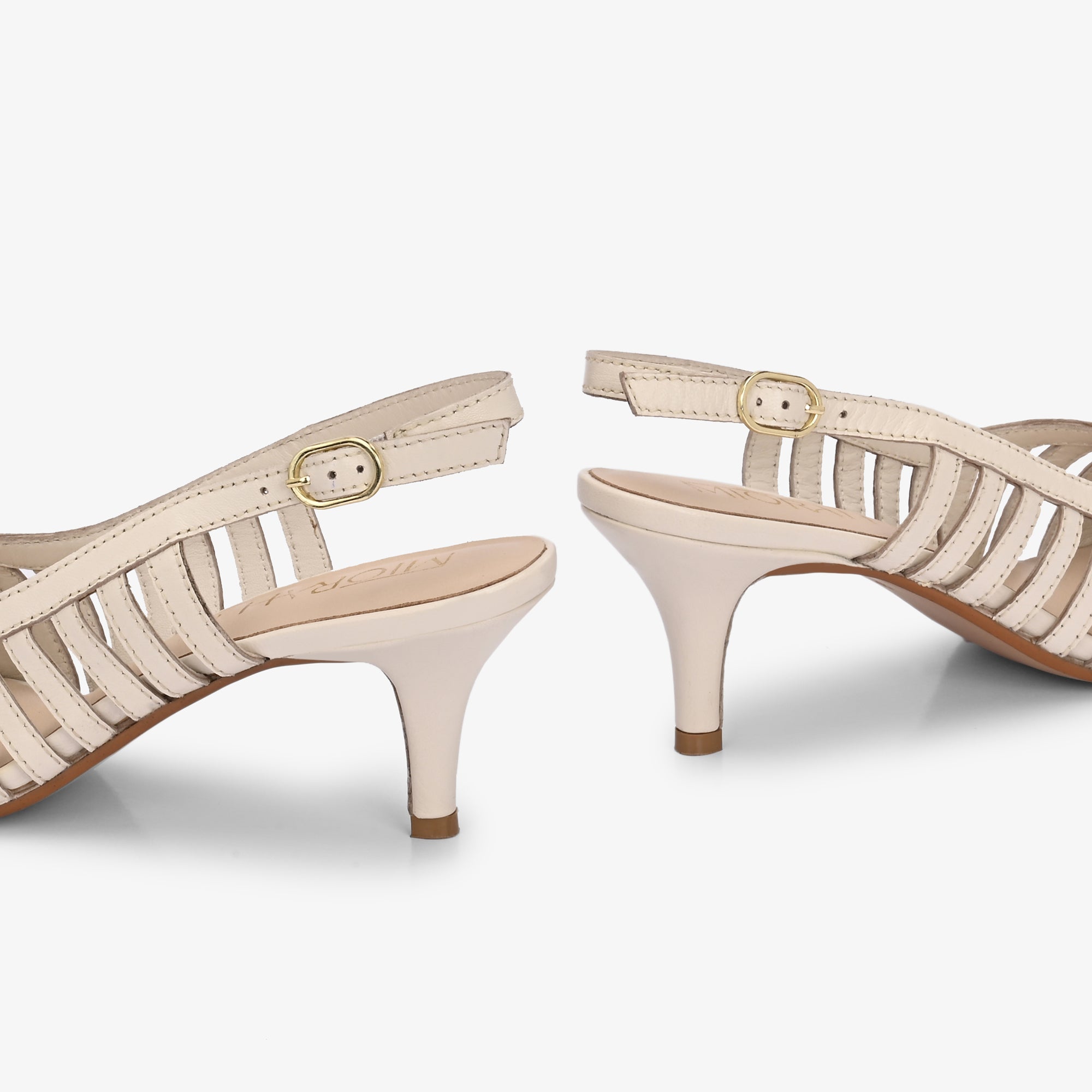 LEXA Premium Leather Slingback Kitten Heels