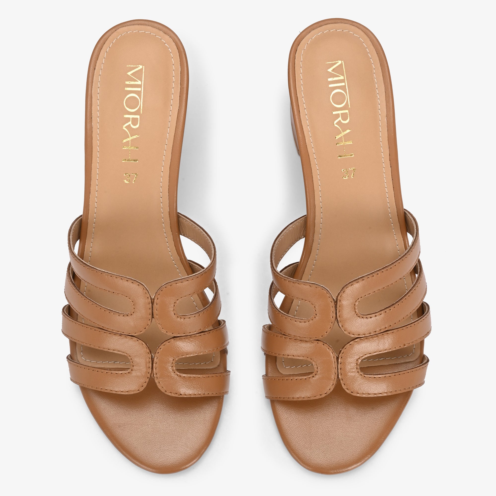NYSSA Premium Leather Laser Cut Block Heels