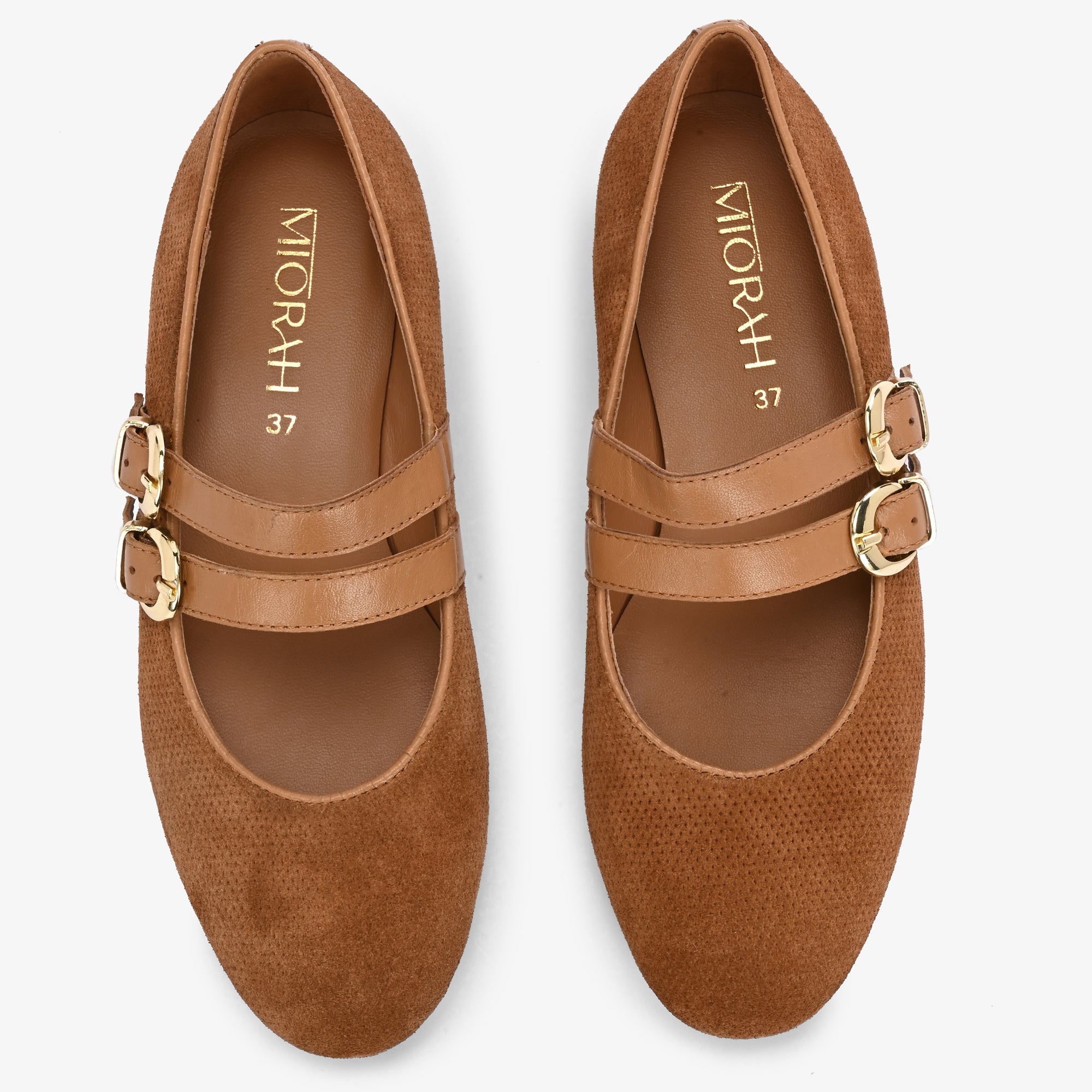 CALLIE Premium Leather Mary Jane  Strap Ballerinas