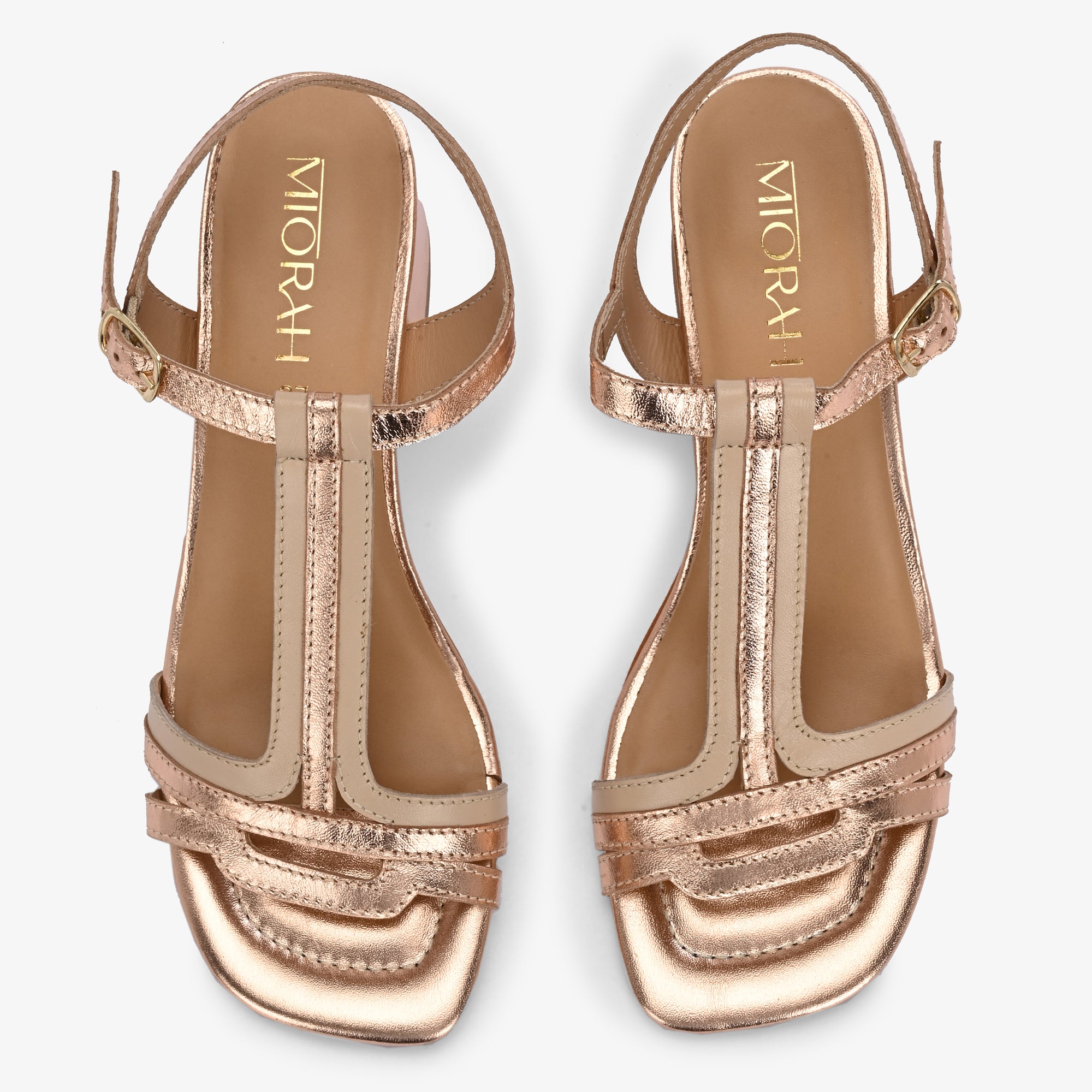 CRYSTA Premium Leather Block Heel Sandals