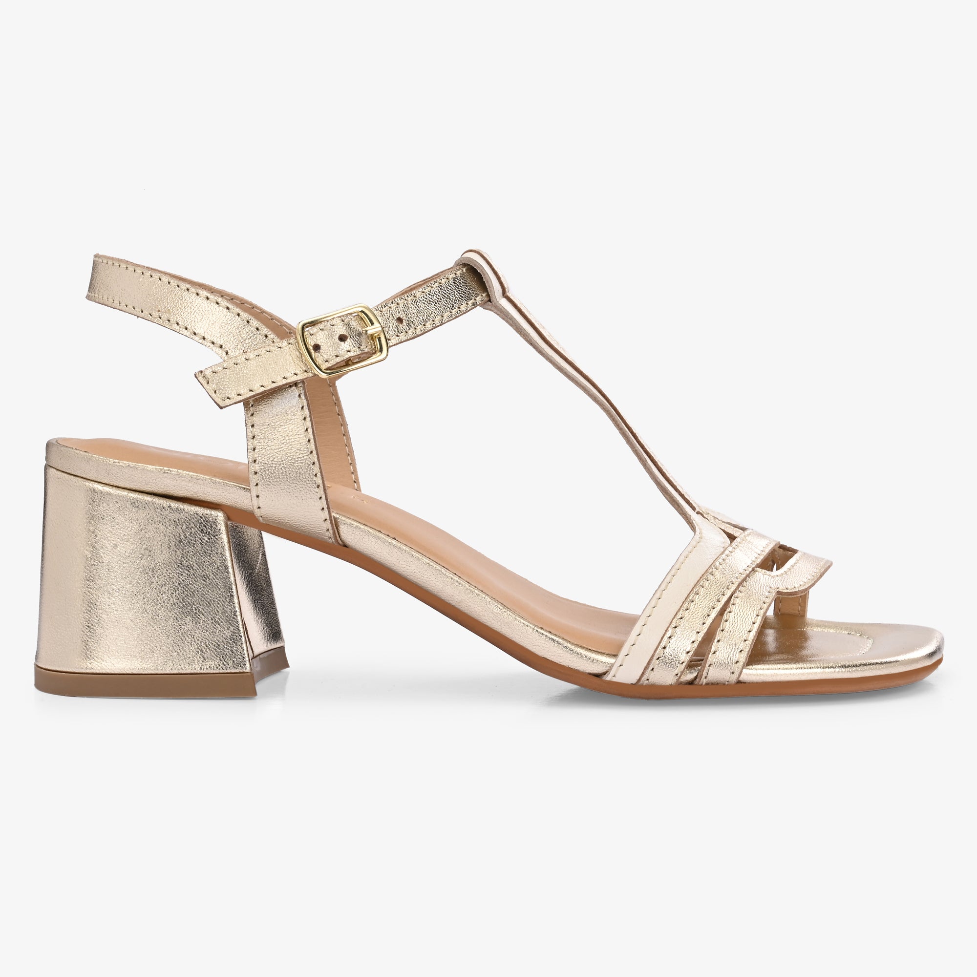 CRYSTA Premium Leather Block Heel Sandals
