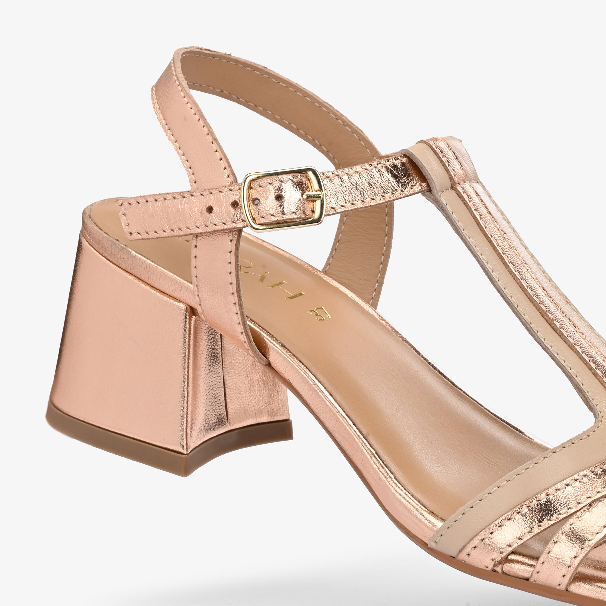 CRYSTA Premium Leather Block Heel Sandals