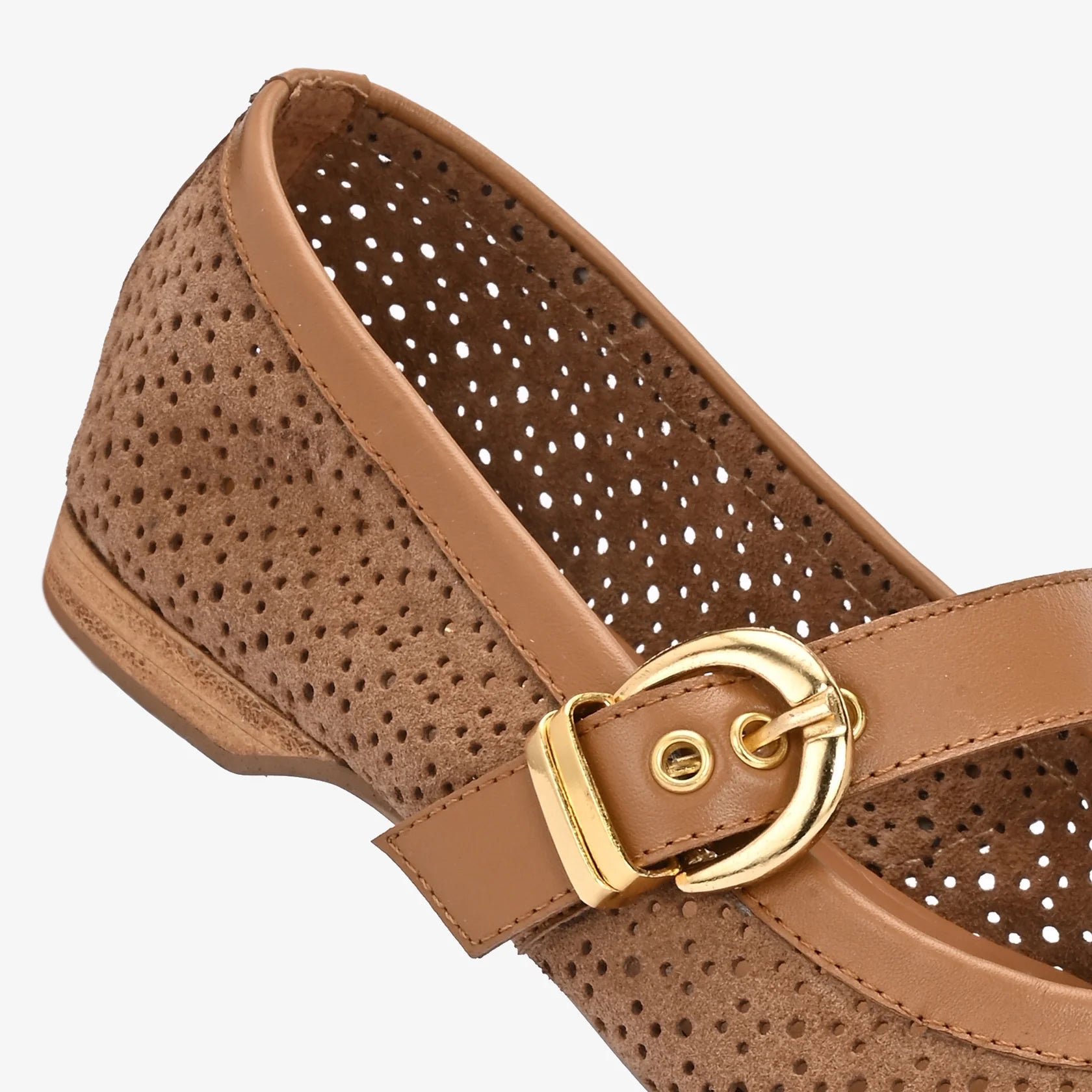 JUNO Premium Leather Mary Jane Ballerinas - The Heels India