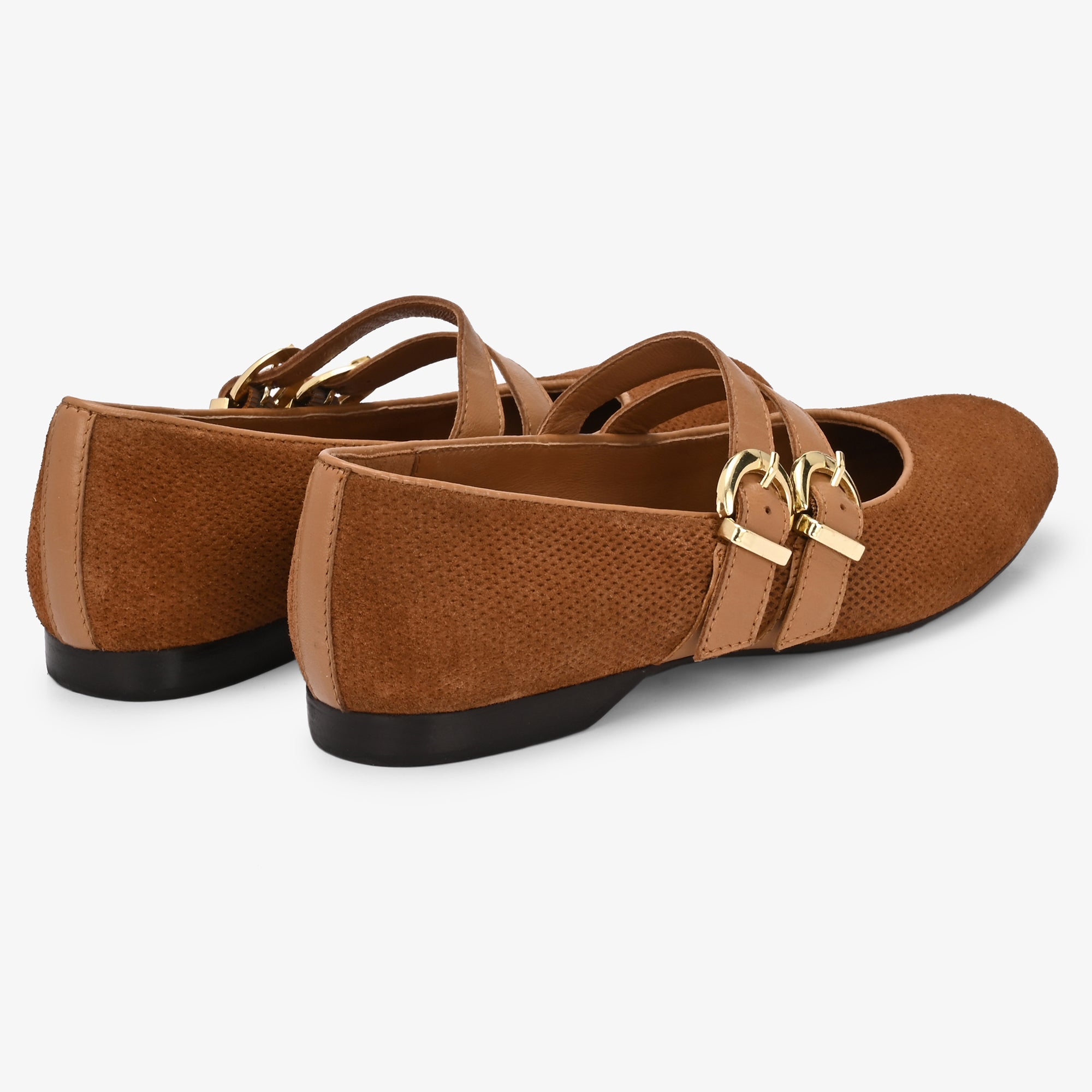 CALLIE Premium Leather Mary Jane  Strap Ballerinas