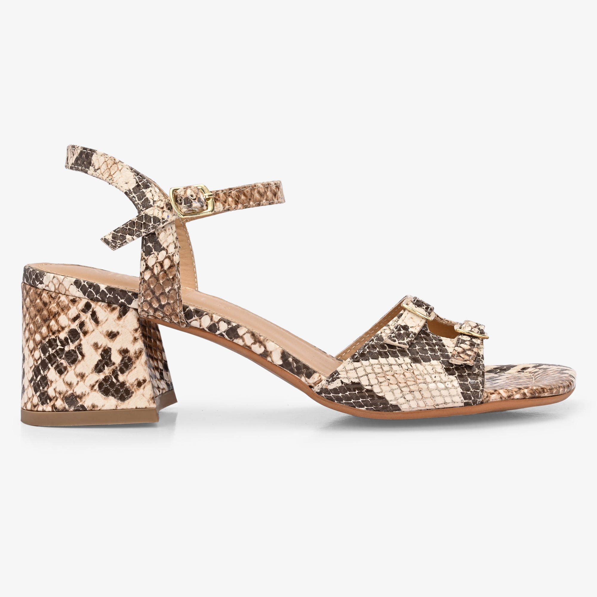 ROSELLE Premium Leather Block Heel Sandals
