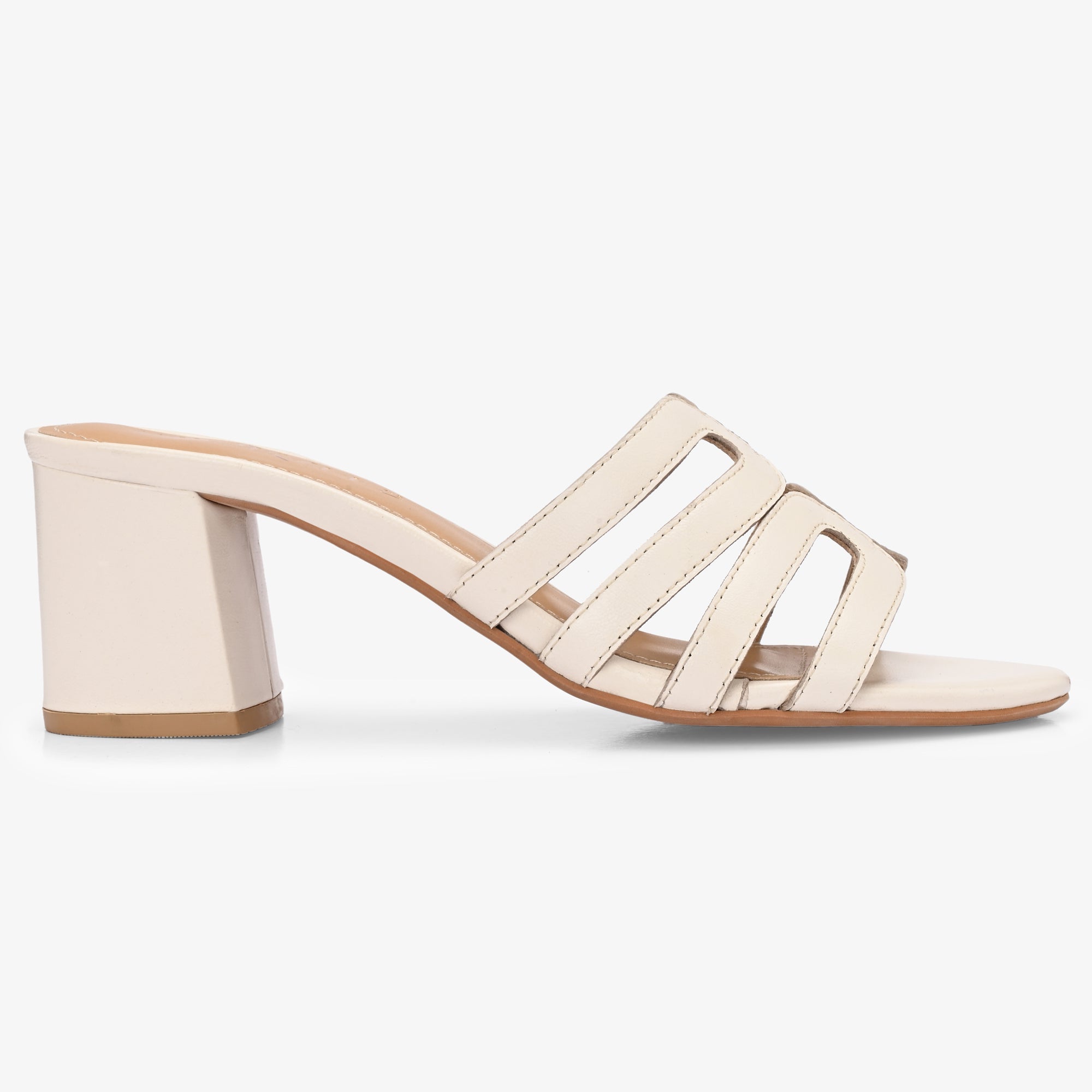 NYSSA Premium Leather Laser Cut Block Heels