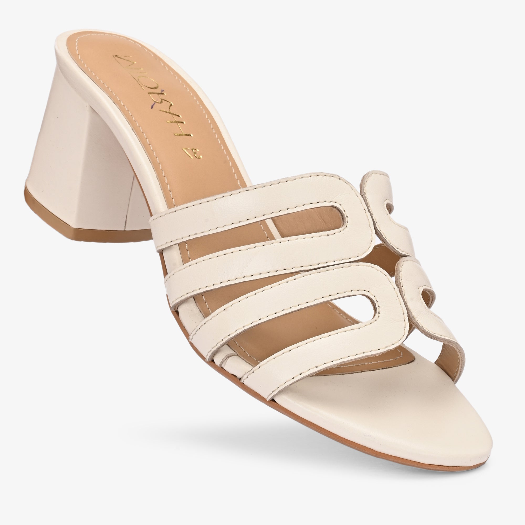 NYSSA Premium Leather Laser Cut Block Heels