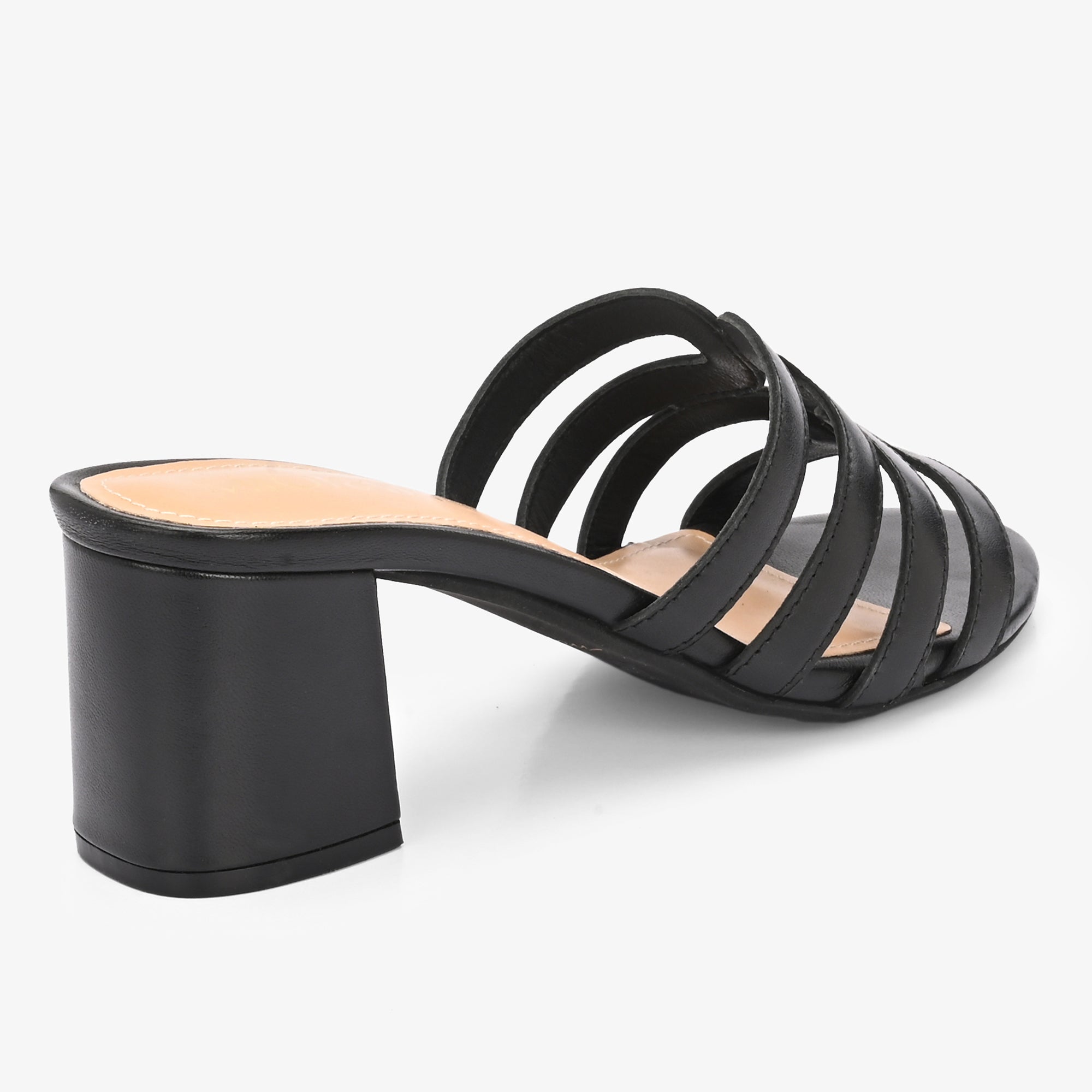 NYSSA Premium Leather Laser Cut Block Heels