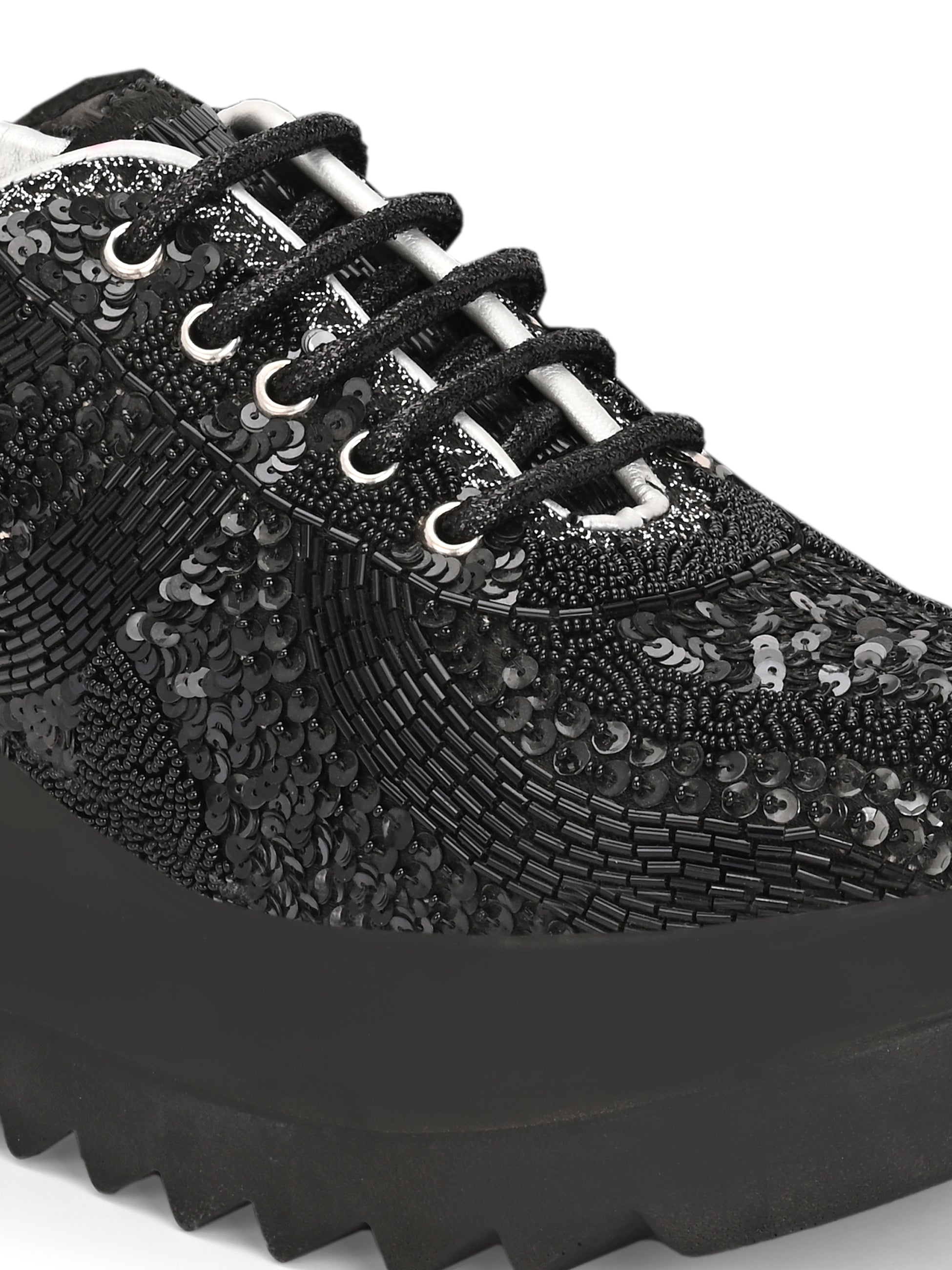 TAHVÉEN ROYALE Chunky Bridal Embellished Sneakers