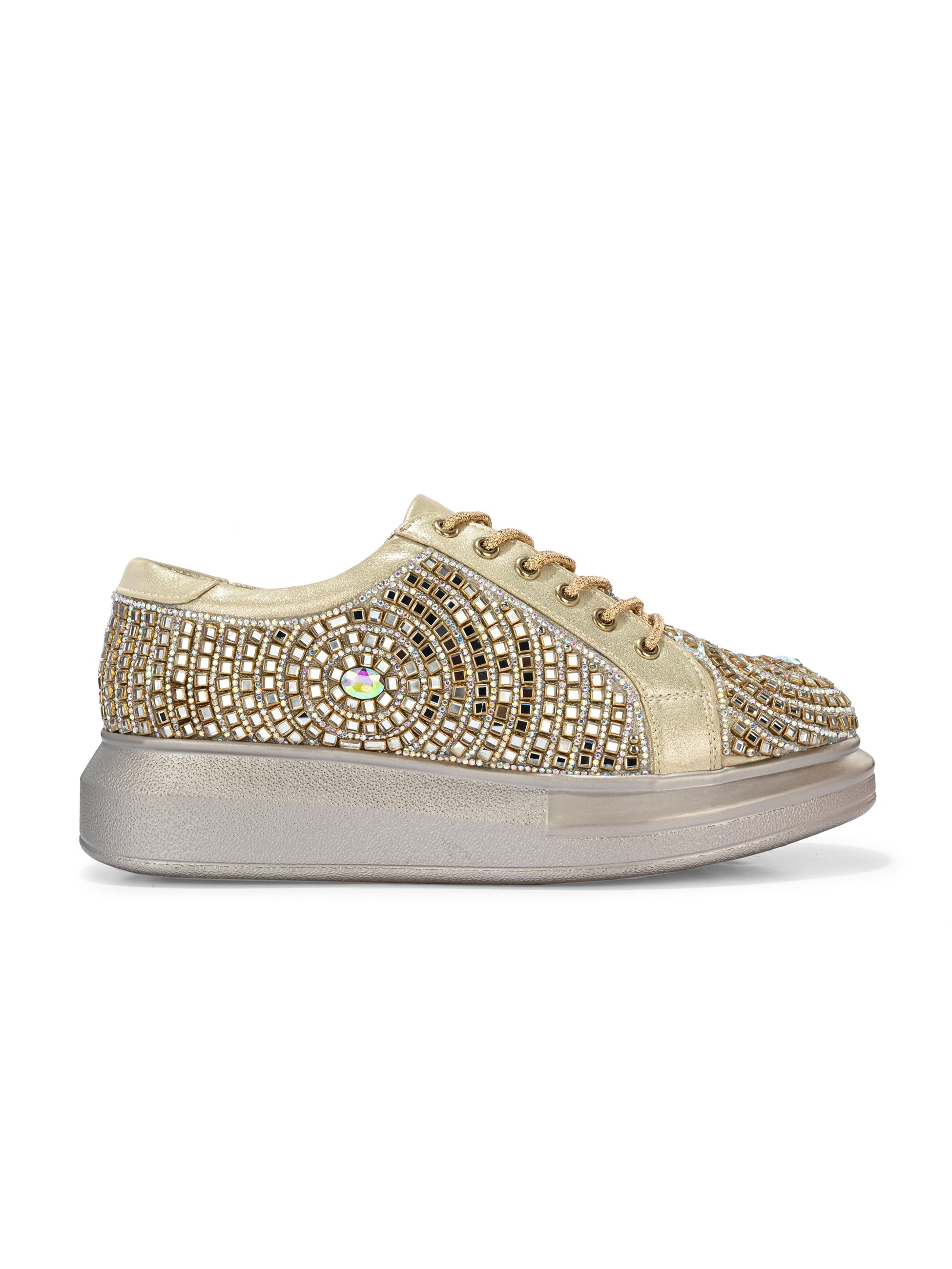 MEHRAÉN ATELIER Chunky Bridal Embellished Sneakers