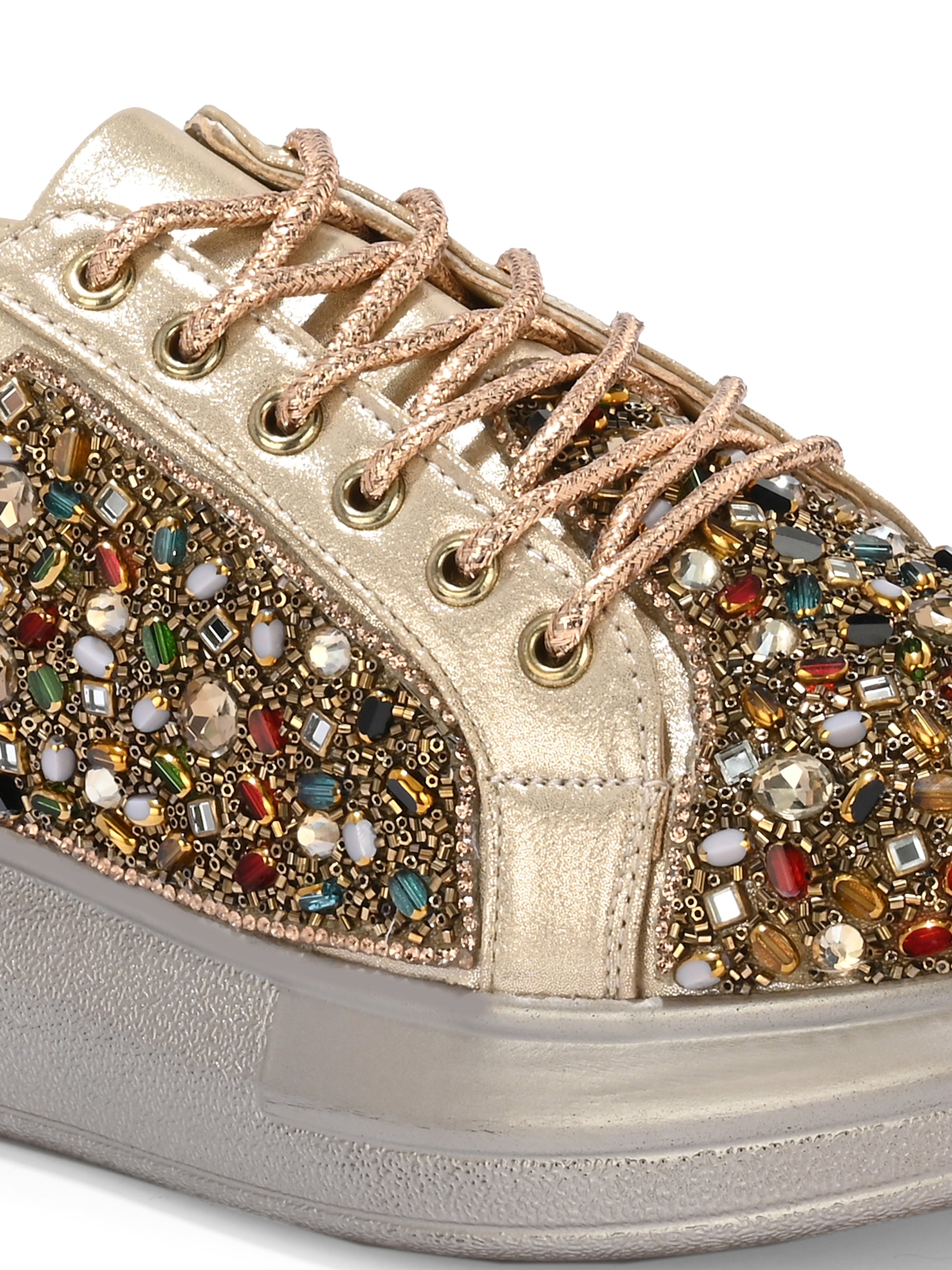 ELARIA MAISON Chunky Bridal Embellished Sneakers