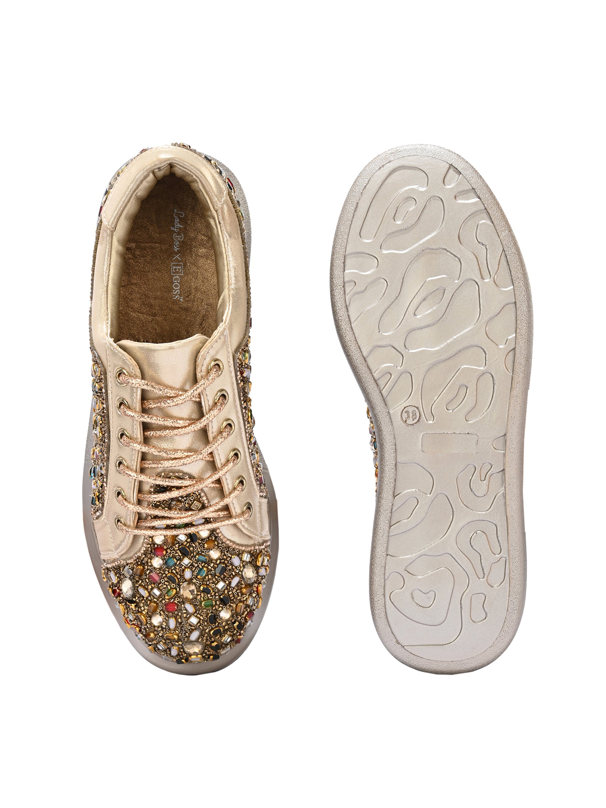 ELARIA MAISON Chunky Bridal Embellished Sneakers