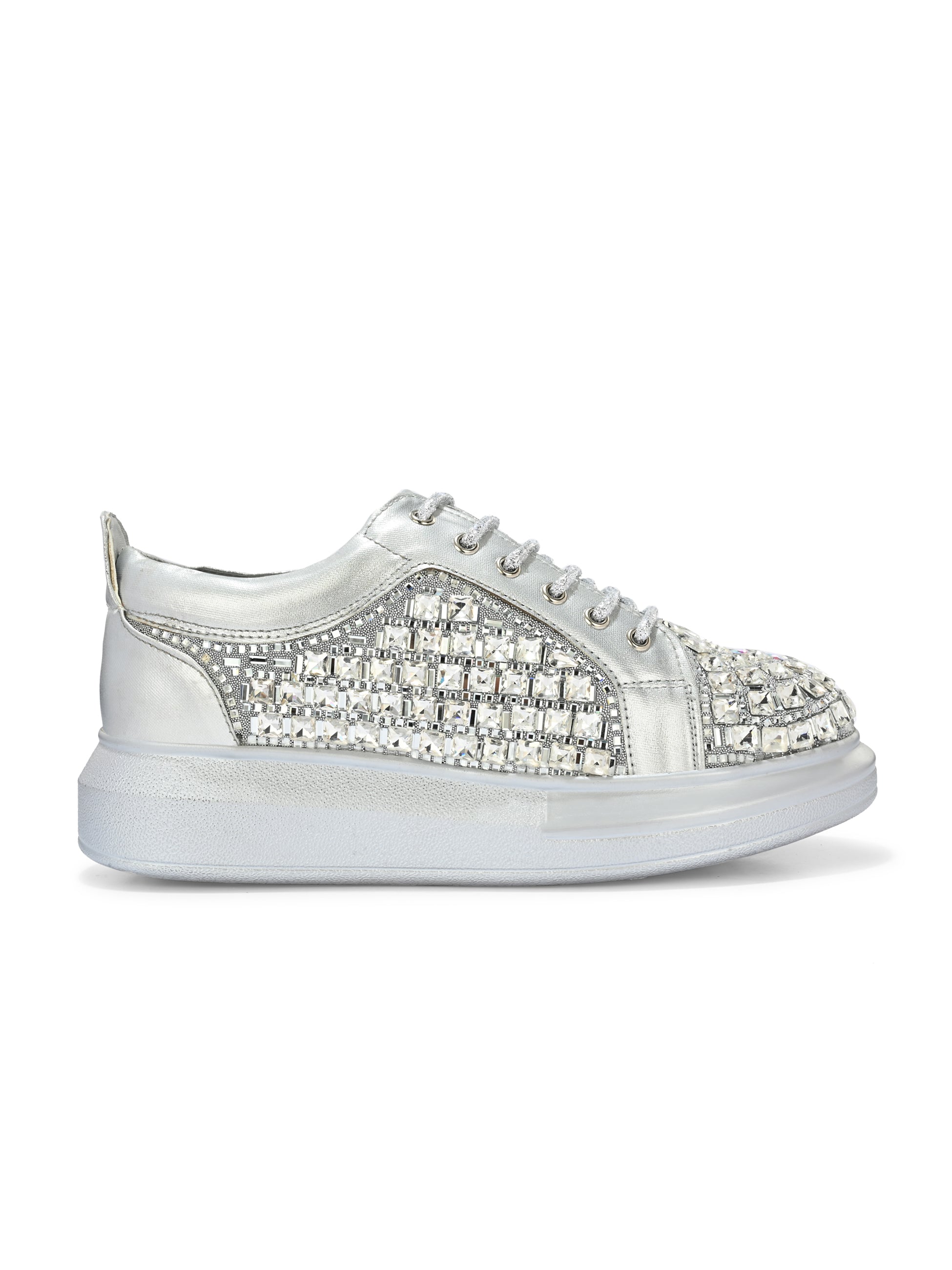 ZIVÉRA ROSÉ Chunky Bridal Embellished Sneakers