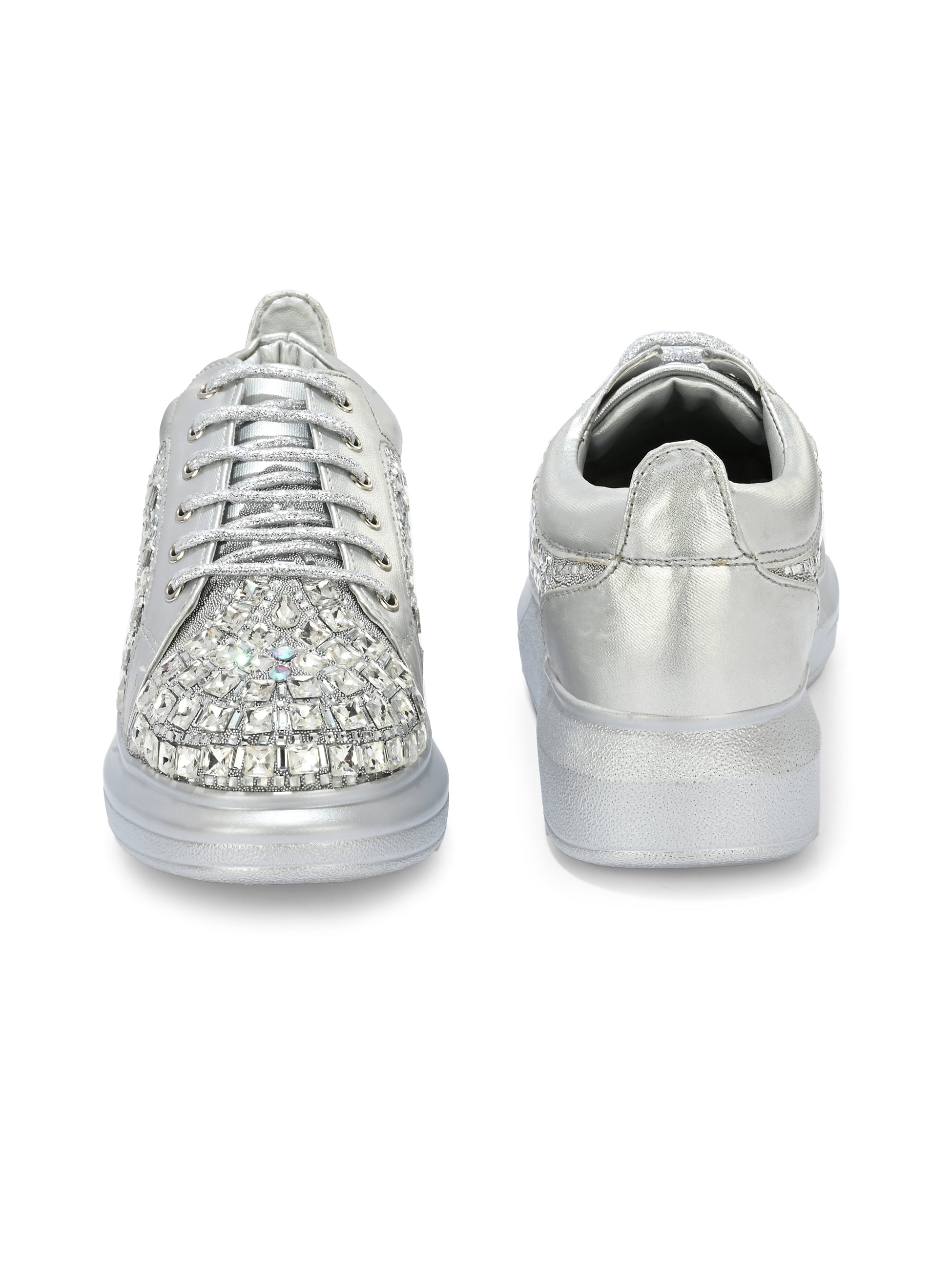 ZIVÉRA ROSÉ Chunky Bridal Embellished Sneakers