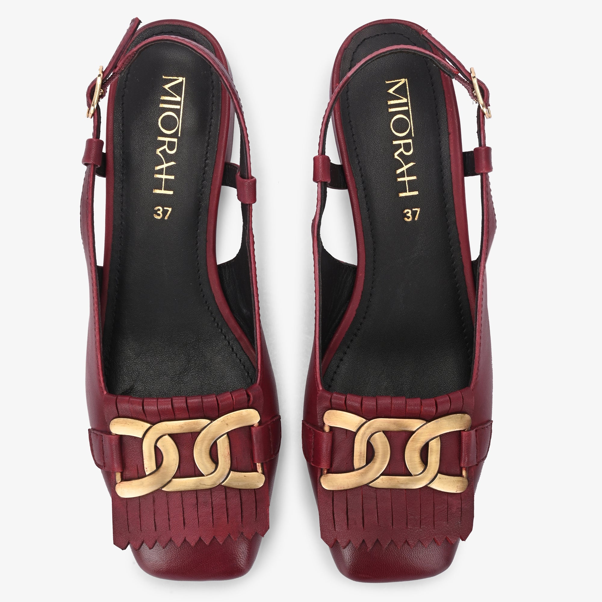 ASTRA Premium Leather Slingback Block Heel Ballerinas