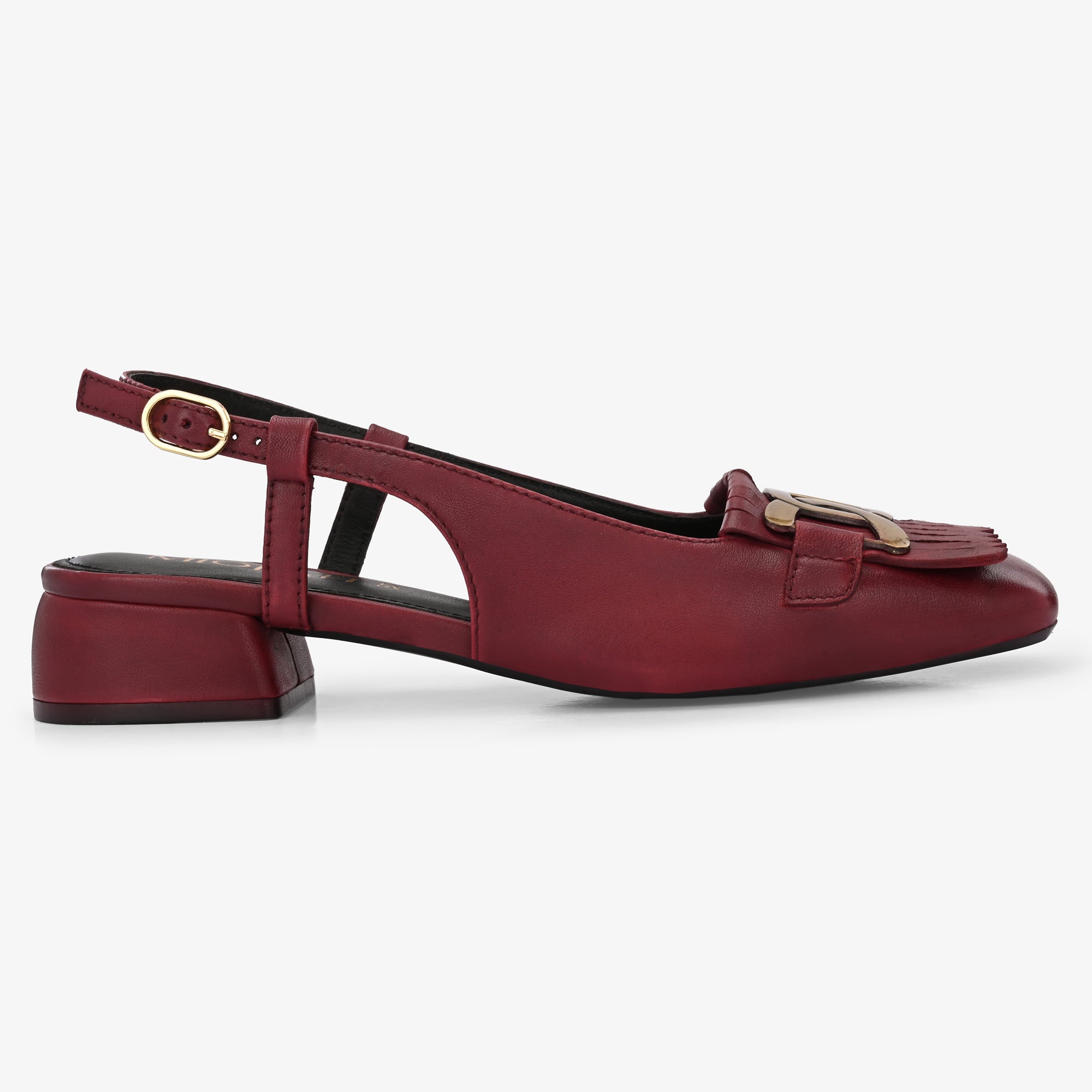 ASTRA Premium Leather Slingback Block Heel Ballerinas
