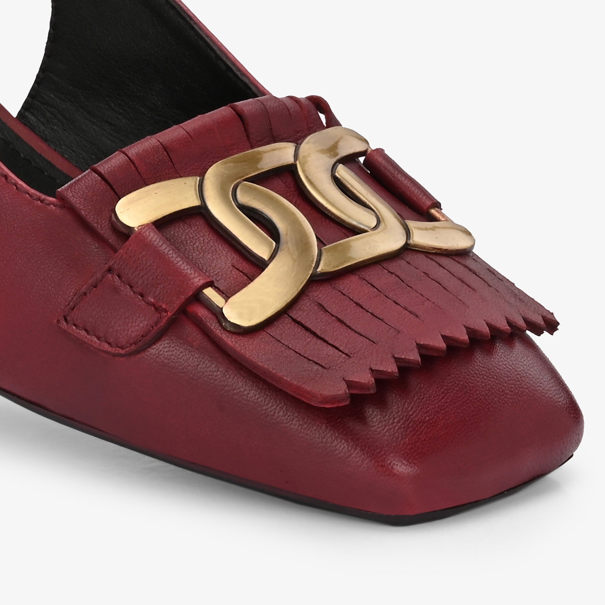 ASTRA Premium Leather Slingback Block Heel Ballerinas