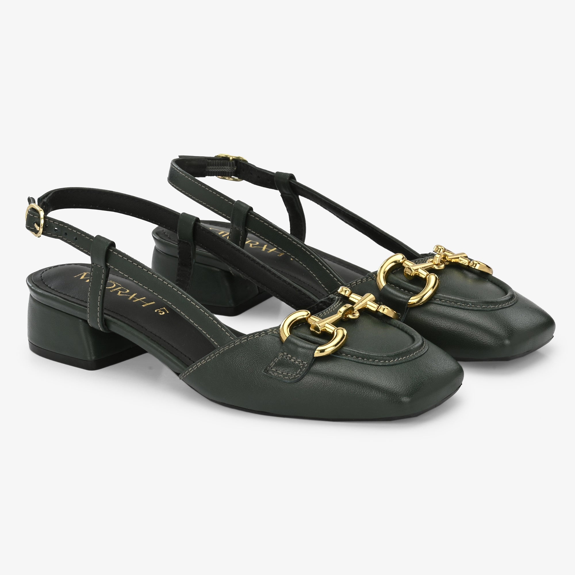 Majestic Premium Leather Sling Back Heels