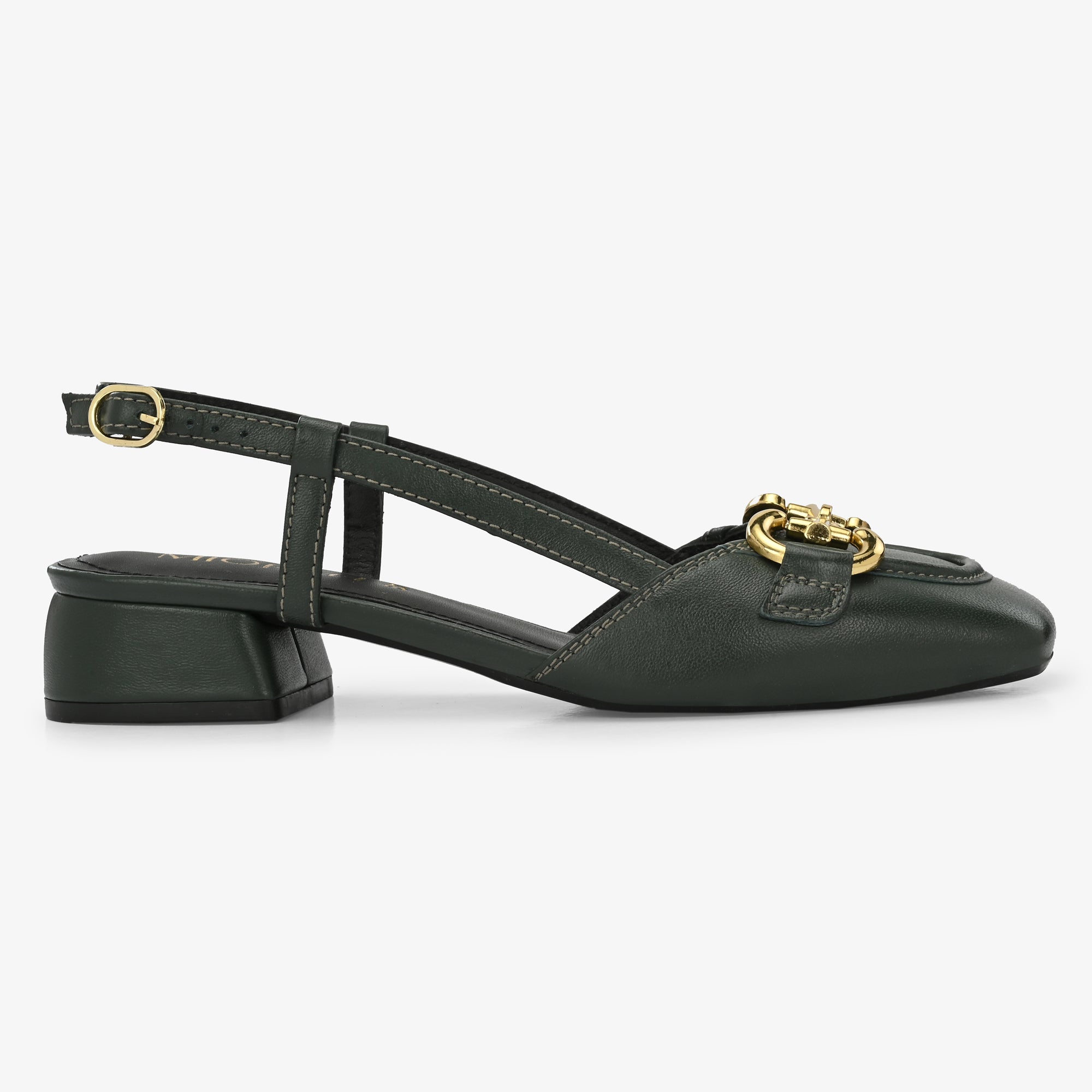 Majestic Premium Leather Sling Back Heels