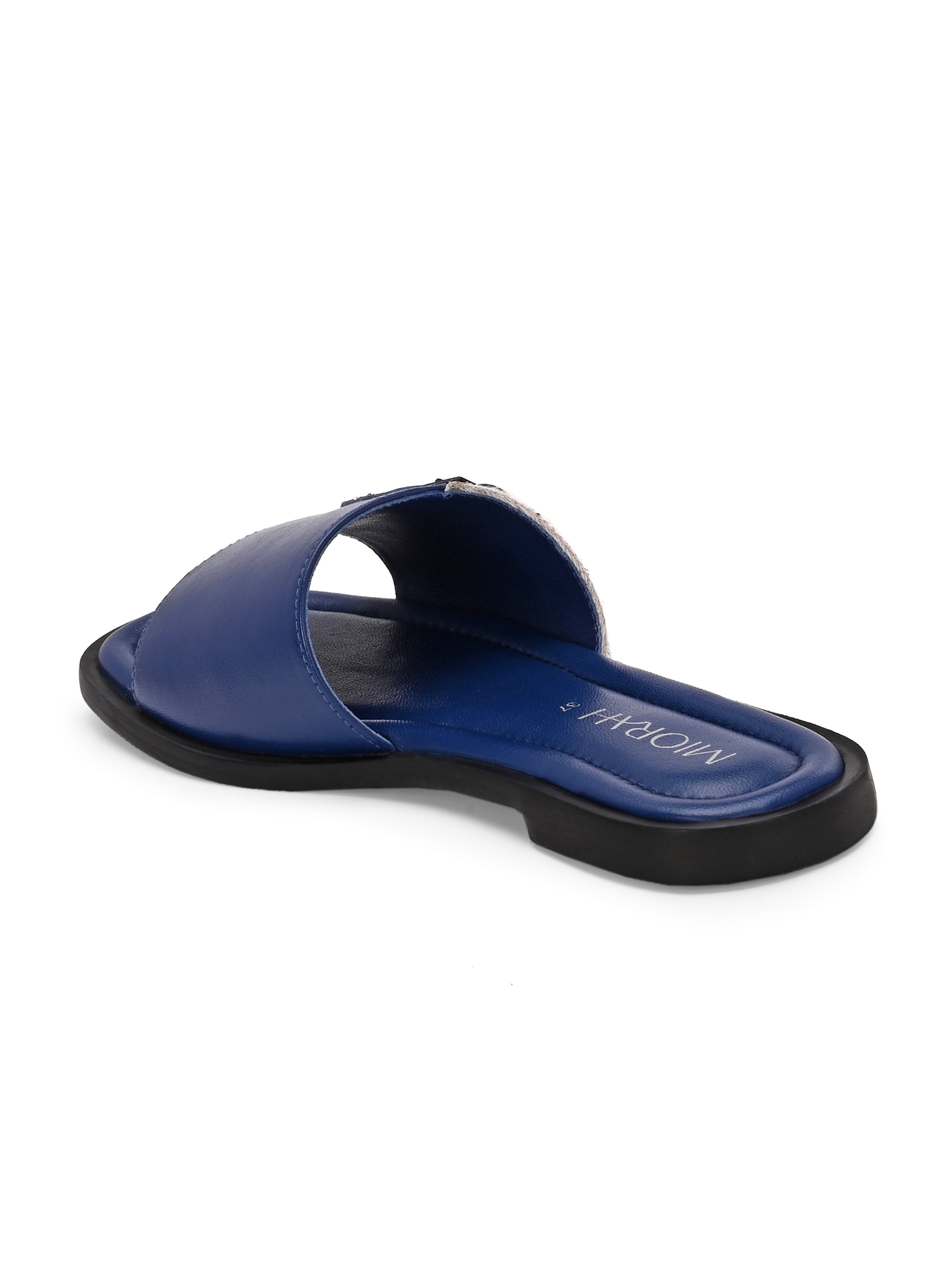 MIA Premium Leather Cushioned Flat Summer Buckled Sliders