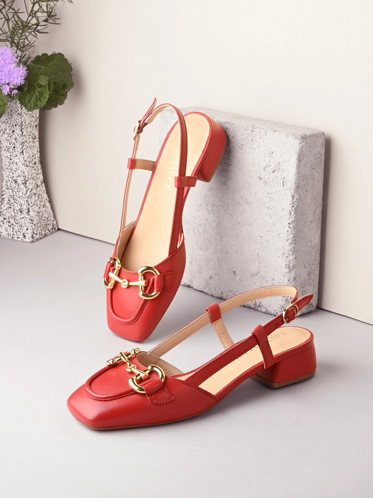 Miorah Leather Sling Back Heels