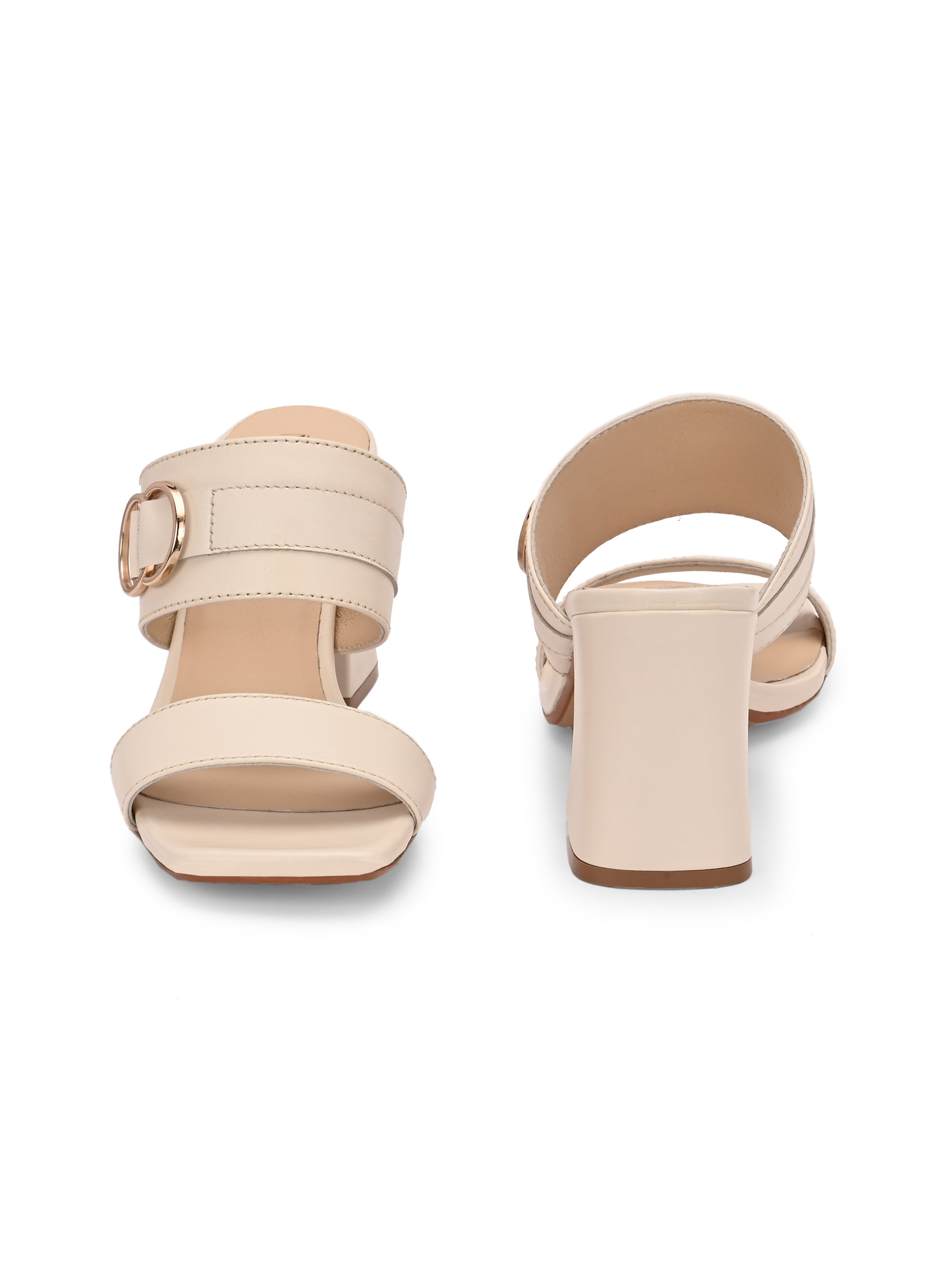 VELORA Premium Leather Double Strap Block Heels