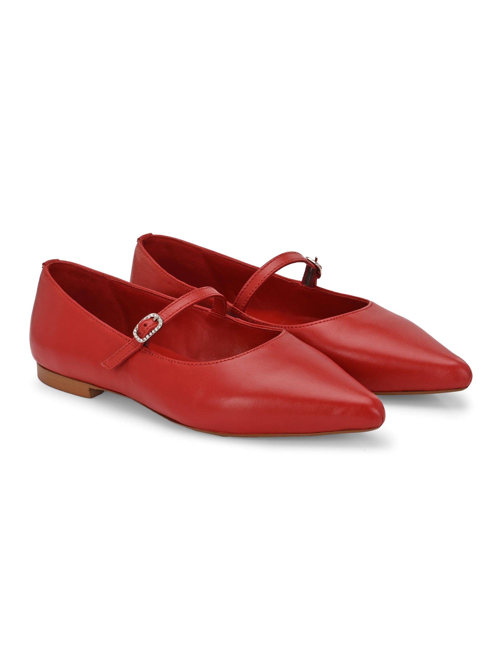 POPPY Premium Leather Pointed Flat Ballerinas