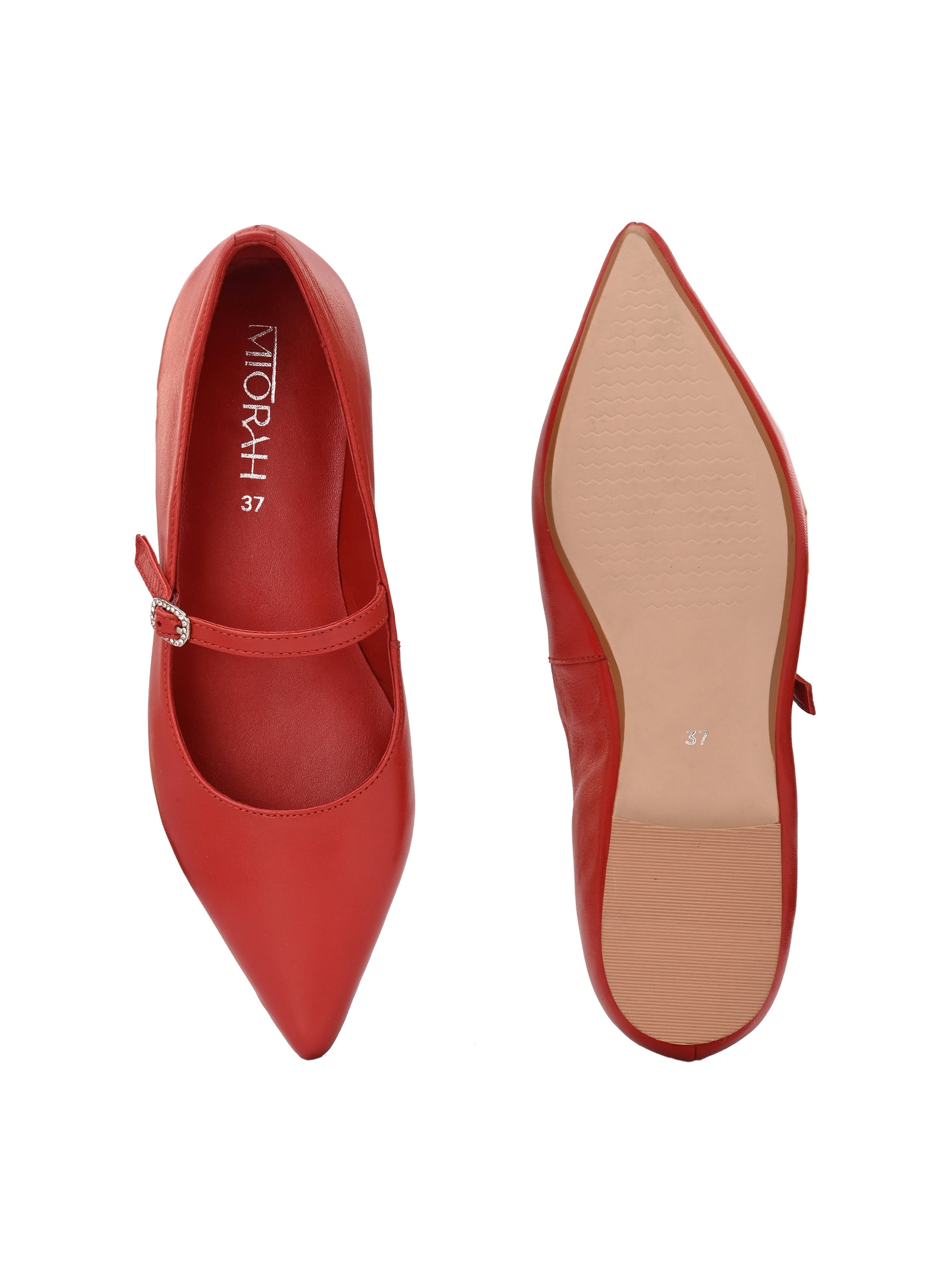 POPPY Premium Leather Pointed Flat Ballerinas