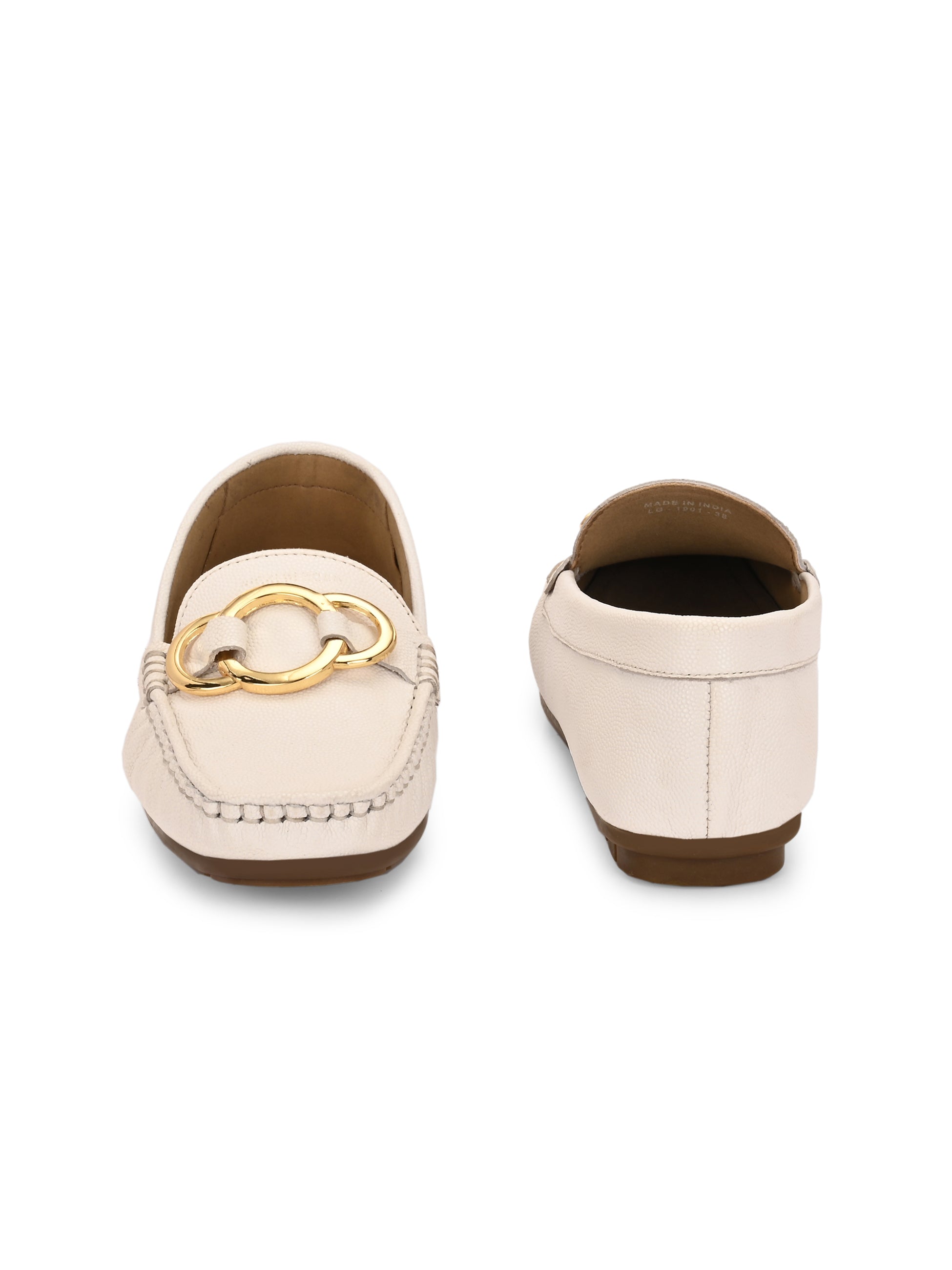 Leiyah Cushioned Leather Loafers - The Heels India