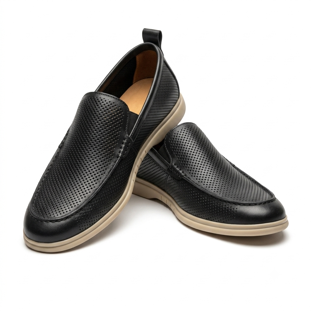 Jude Premium Perforated Leather Slip-On Loafers