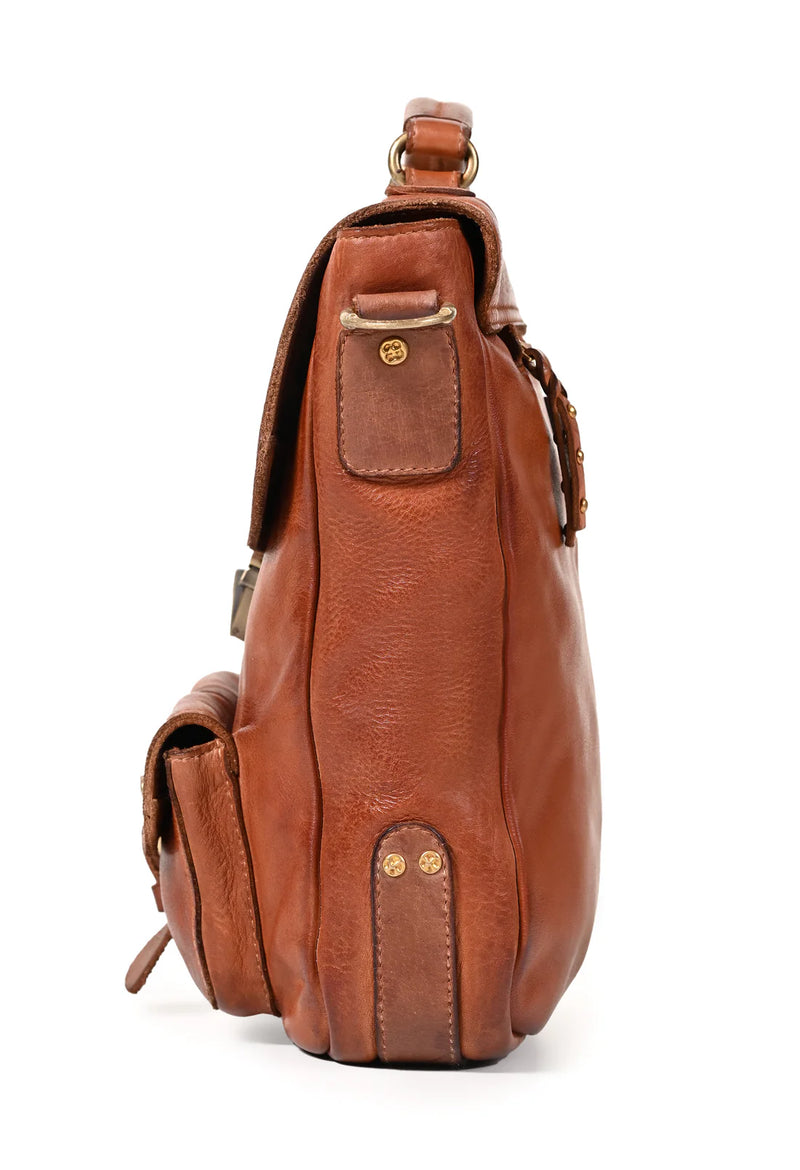 Nathan : Real Leather Tan Crossbody Bag