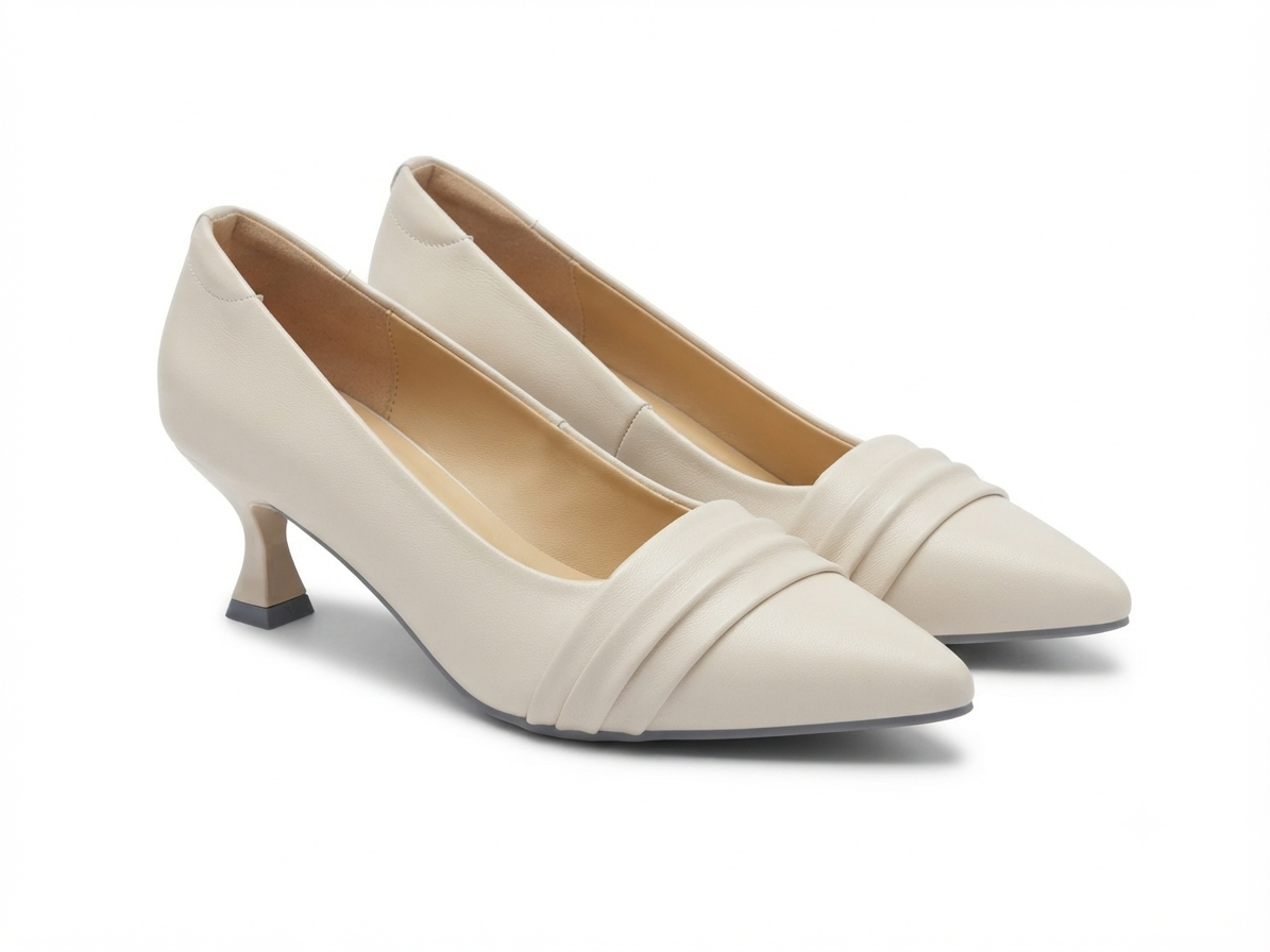 Emma Premium Leather Kitten Heel Stilettos